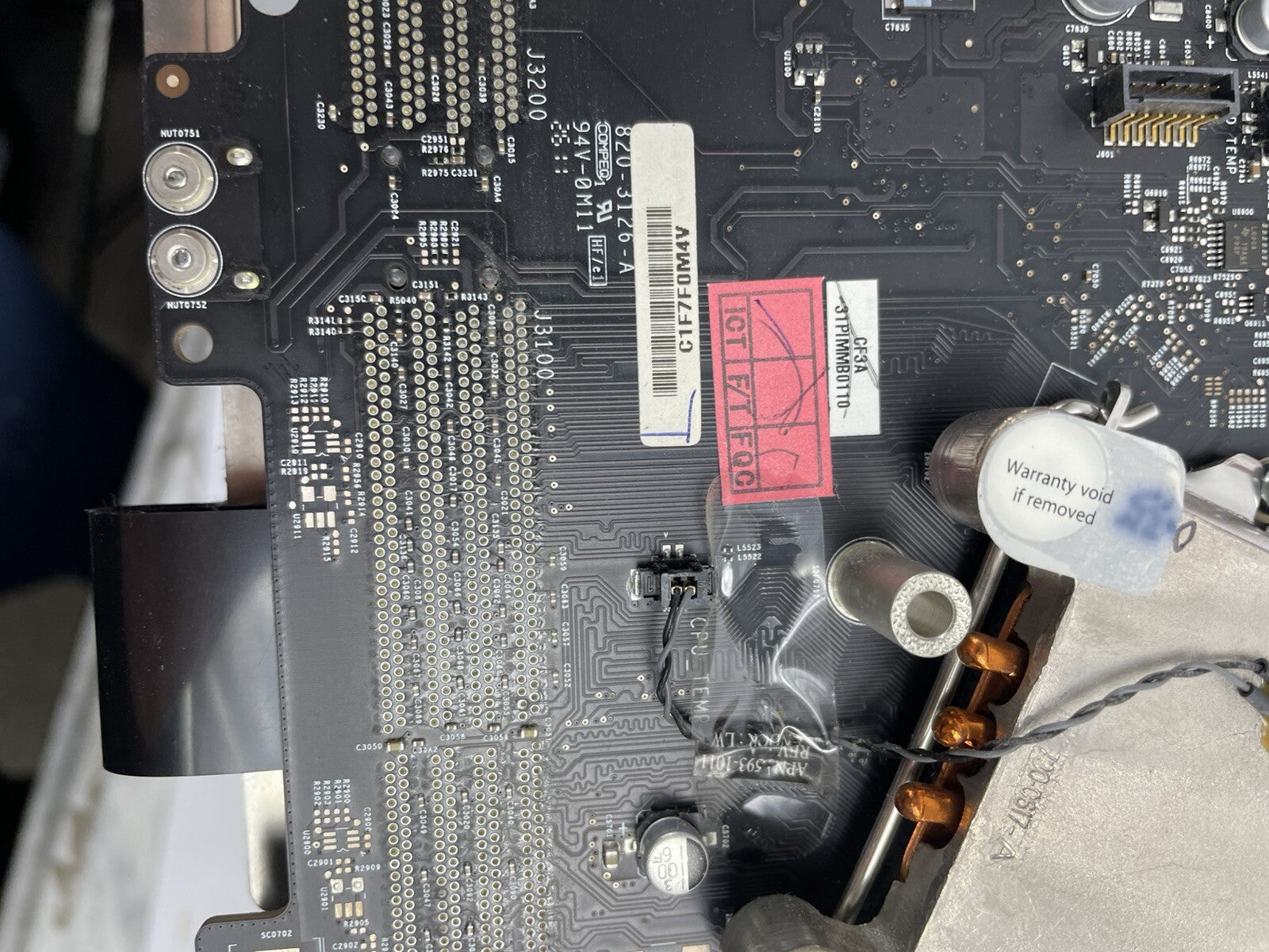 iMac 820-3126-A 21.5" A1311 Logic Board Assy w/2.5 GHz i5 CPU EMC 2428 Mid 2011