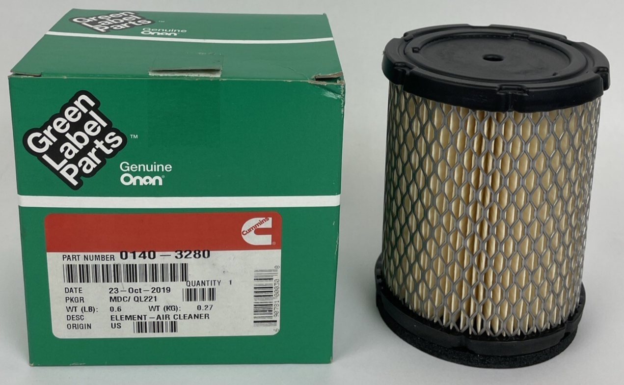 Green Label Parts Genuine Onan Cummins Diesel 0140-3280 Air Filter OEM New