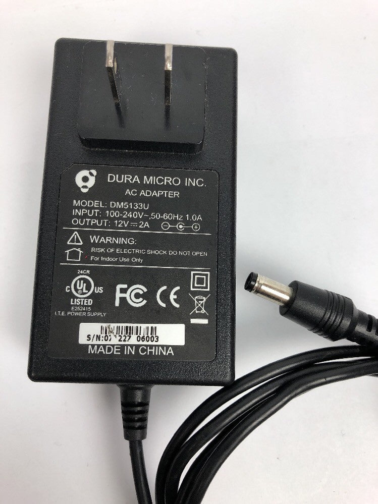 GENUINE DURA MICRO INC. MODEL: DM5127A AC ADAPTER OUTPUT: 5V - 2A 12V - 1.2A