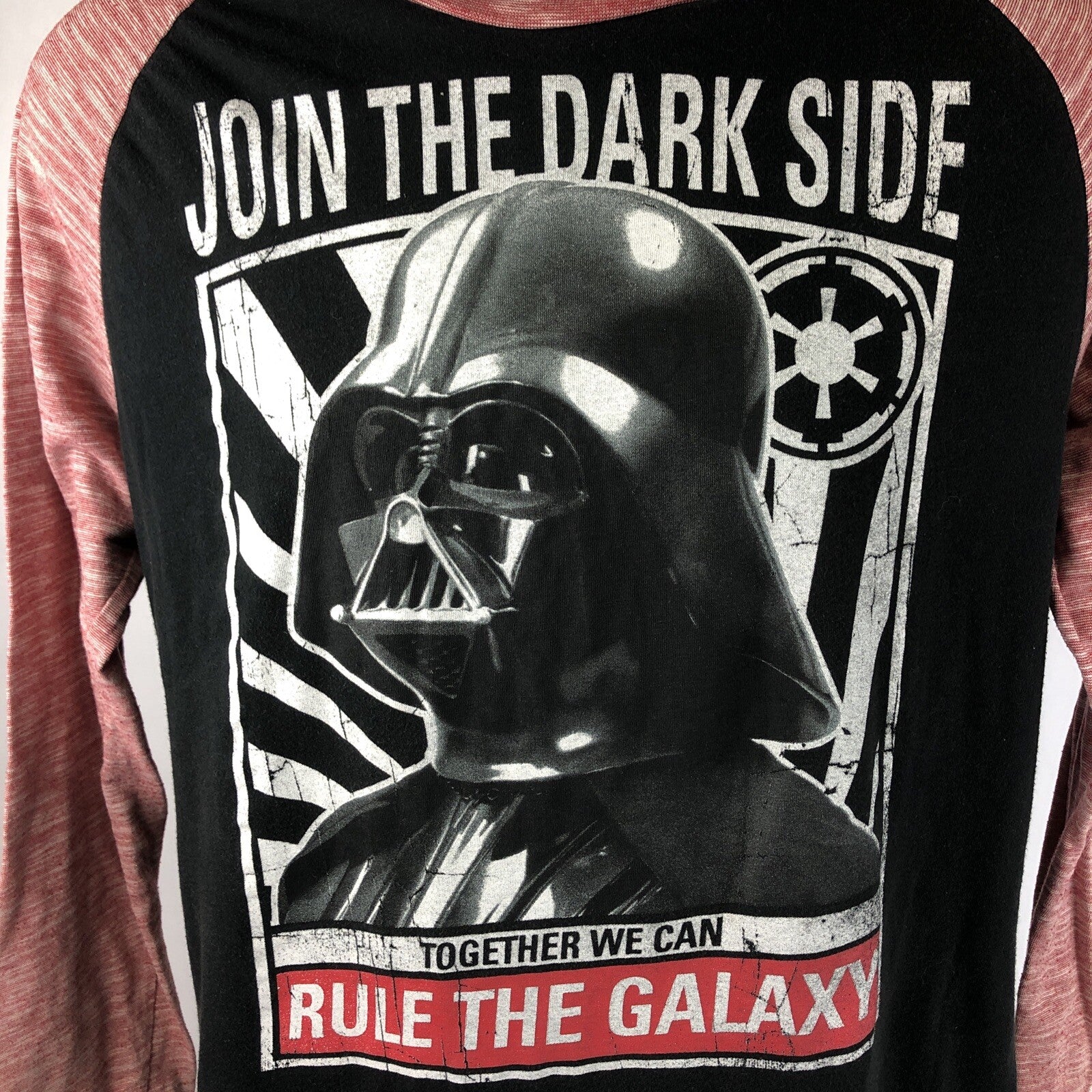Mens Star Wars Raglan Shirt Large Darth Vader Join the Dark Side Rule the Galaxy
