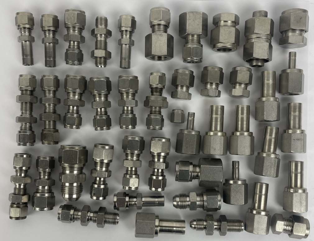 Large Lot Of SWAGELOK CAJON GYROLOK SS Stainless Hydraulic Fittings Asst. Sizes
