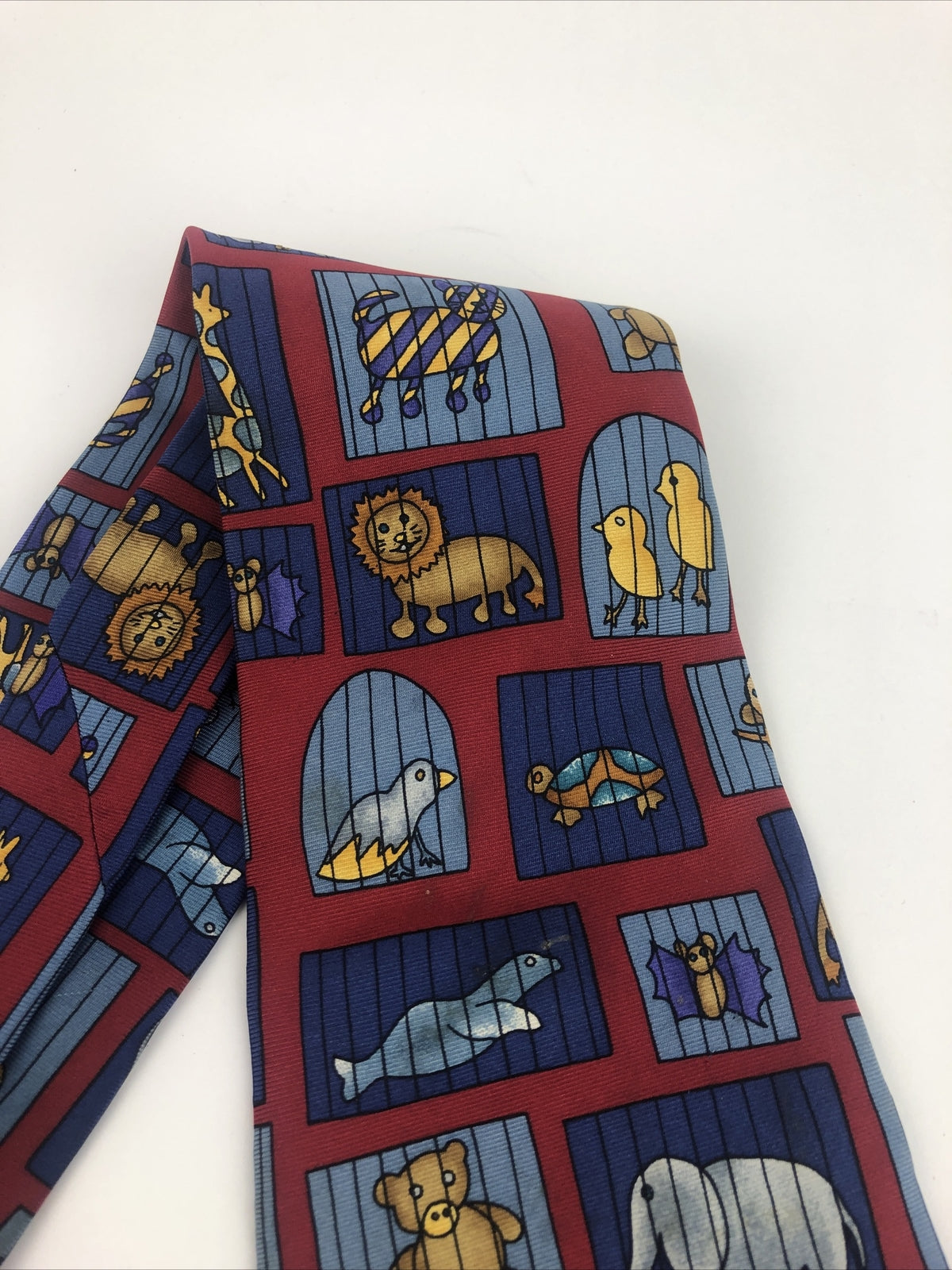 Save The Children A Visit to the Zoo Men's 100% Silk Necktie Multicolor 56"