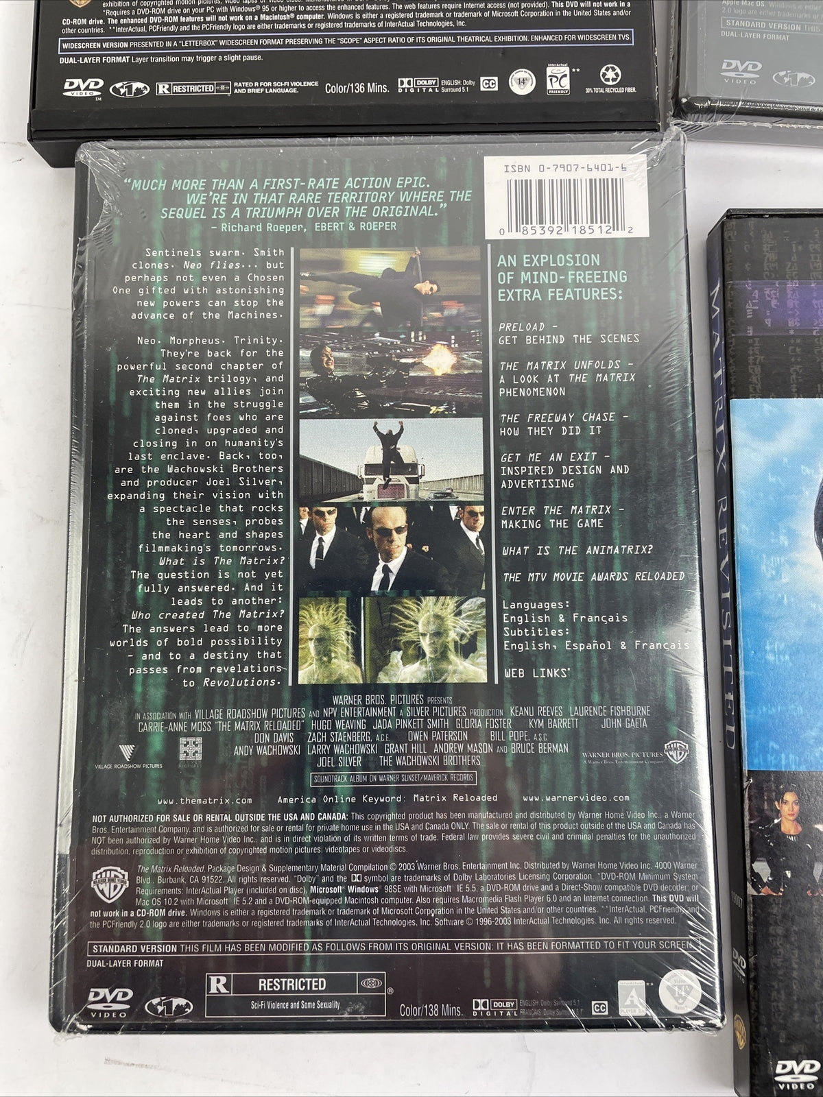 The Matrix DVD Video Lot Of 4 Revolutions, Reloaded, Revisited Keanu Reeves