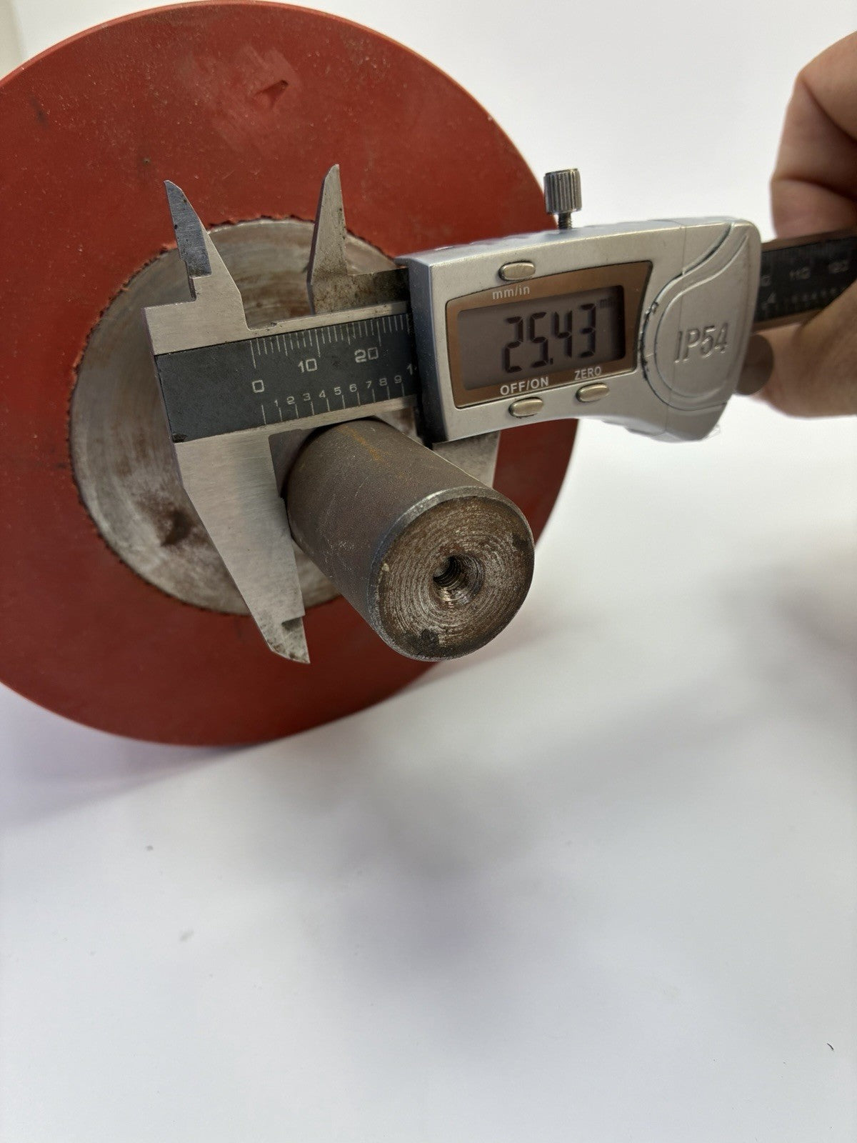 12" x 5.5" Red Rubber Conveyor Drum Roller 27.25mm Steel Shaft Industrial