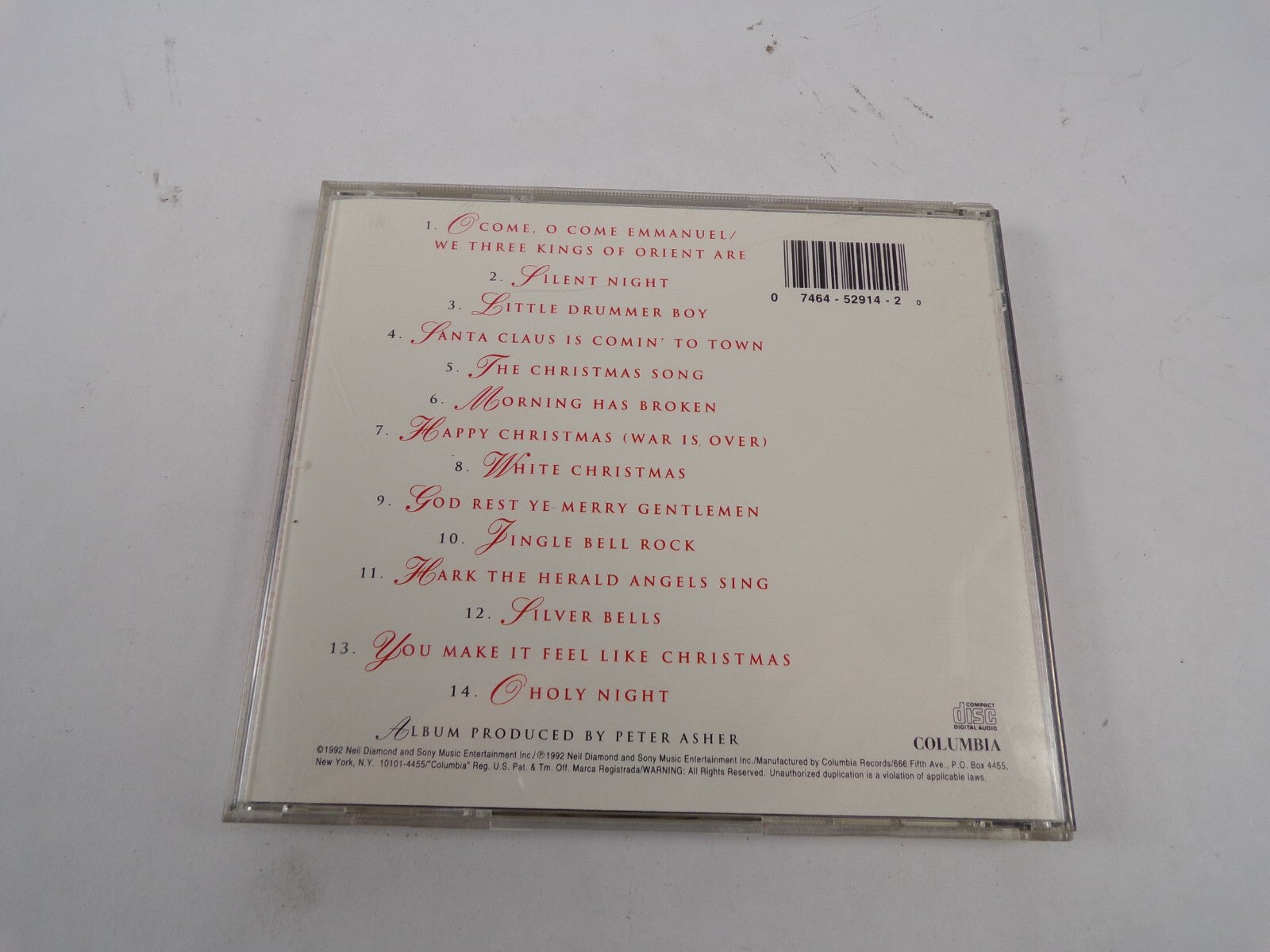 Neil Diamond The Christmas Album White Christmas O Holy Night Silent Night CD#51