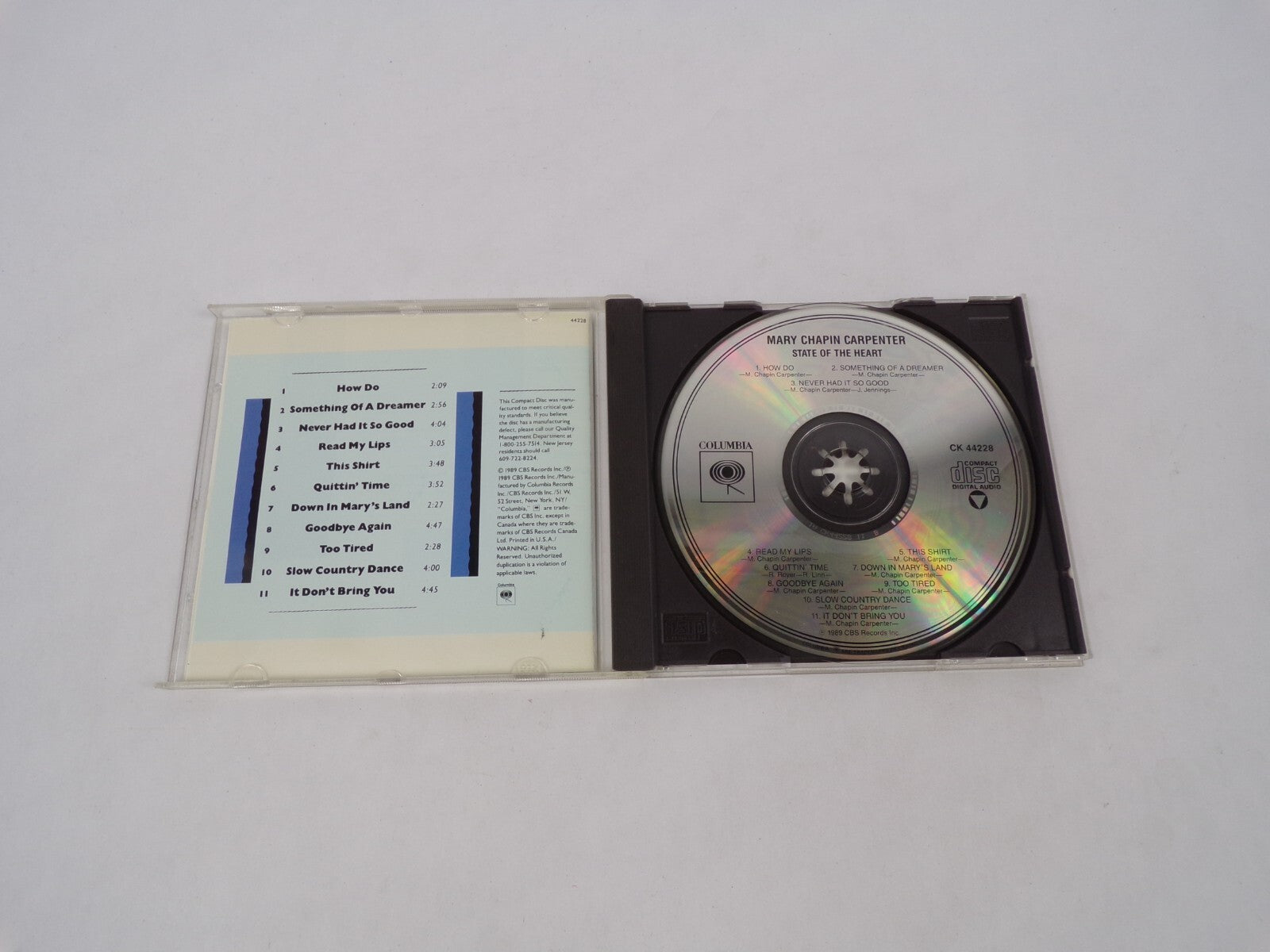 Mary Chapin Carpenter State of the Heart Never Had It So Good Too Tired CD#63