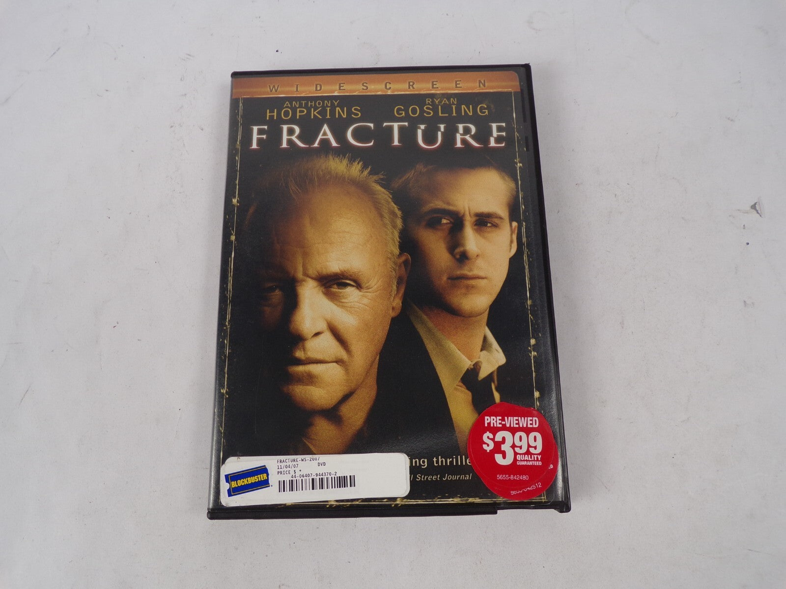 Fracture Anthony Hopkins Ryan Gosling Widescreen Academy Award Winner DVD Movies