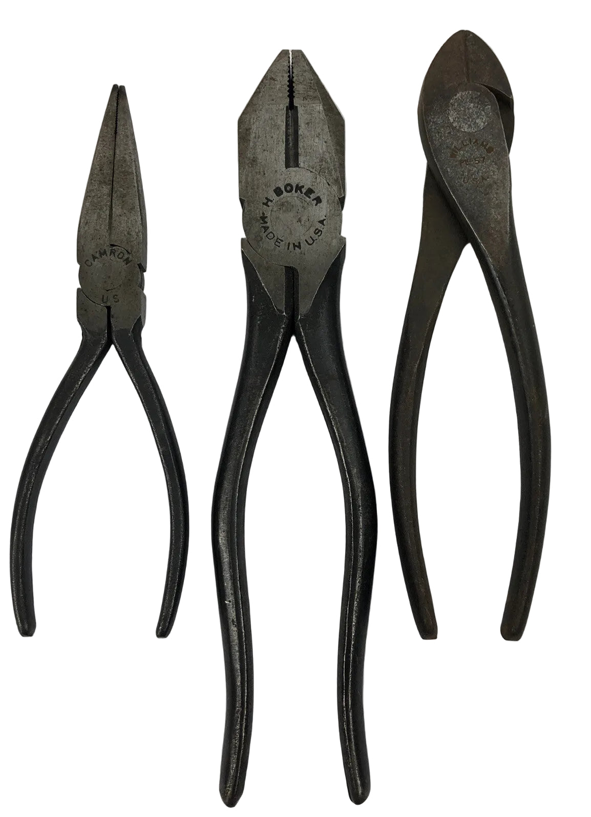 Lot of 3 H. Boker lineman Camron needle-nose and Williams PL-57 pliers