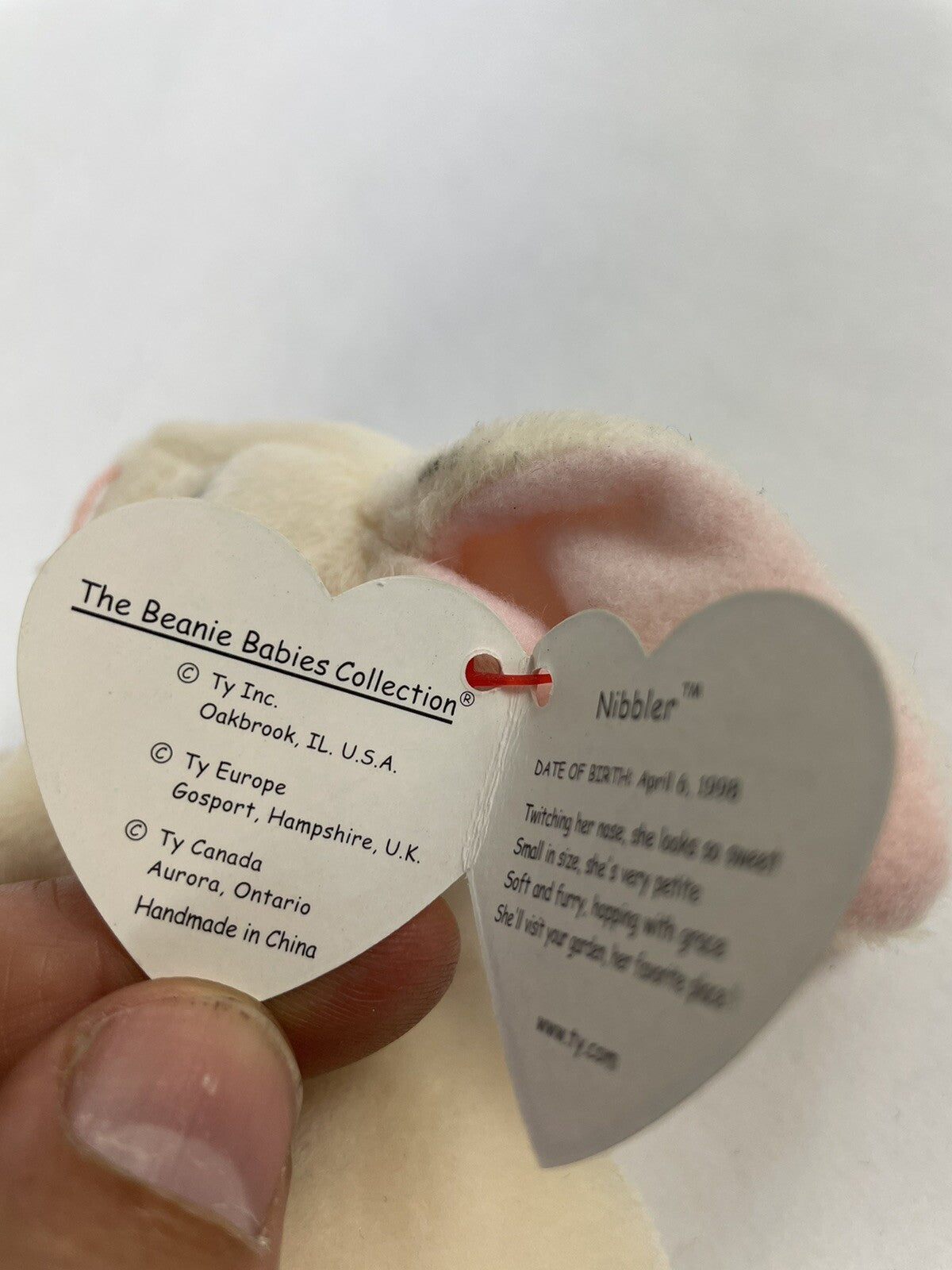 Ty Beanie Baby Nibbler The Rabbit Collectible Plush Retired Vintage Original New
