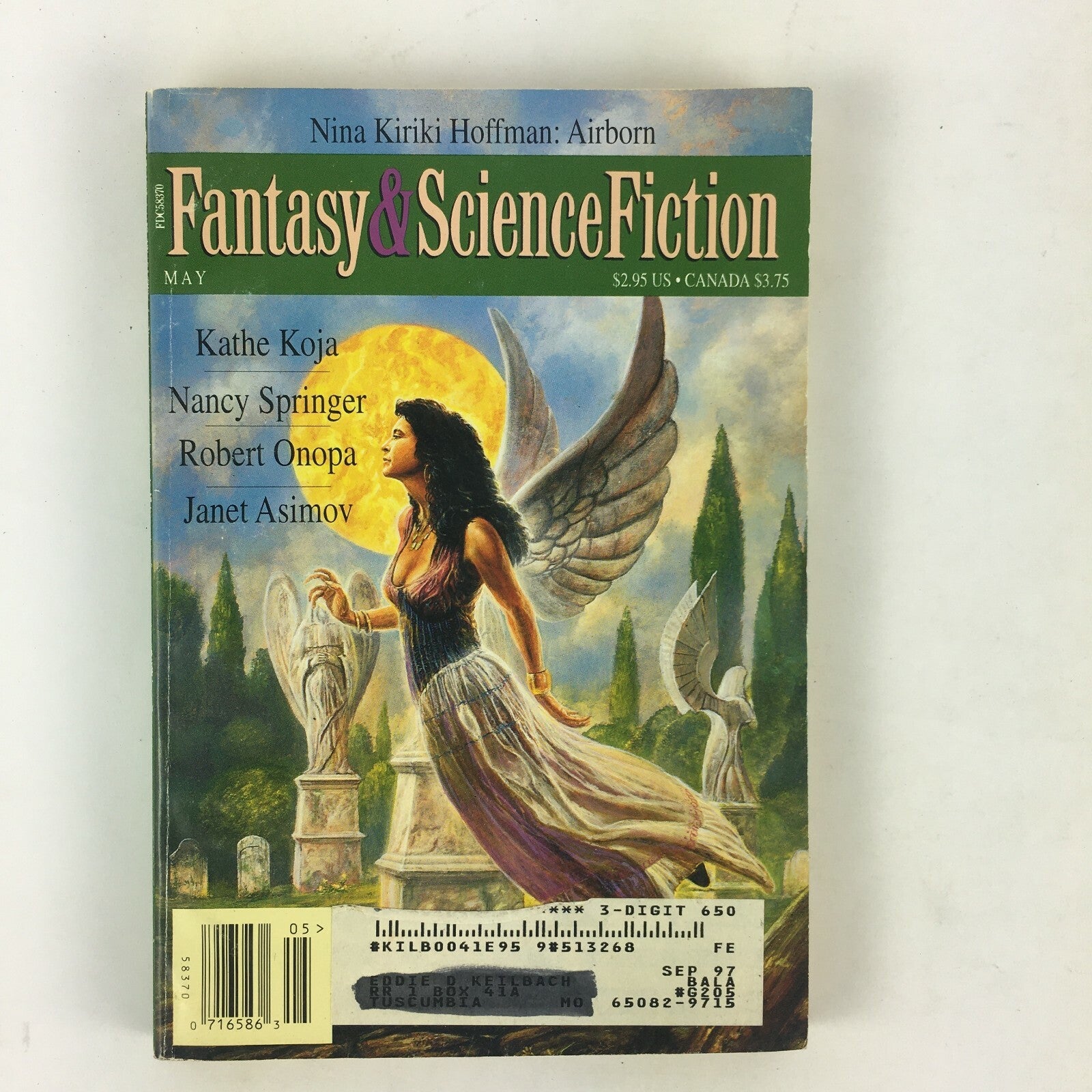 May Fantasy & Science Fiction Kathe Koja Nancy Springer Robert Onopa JanetAsimov