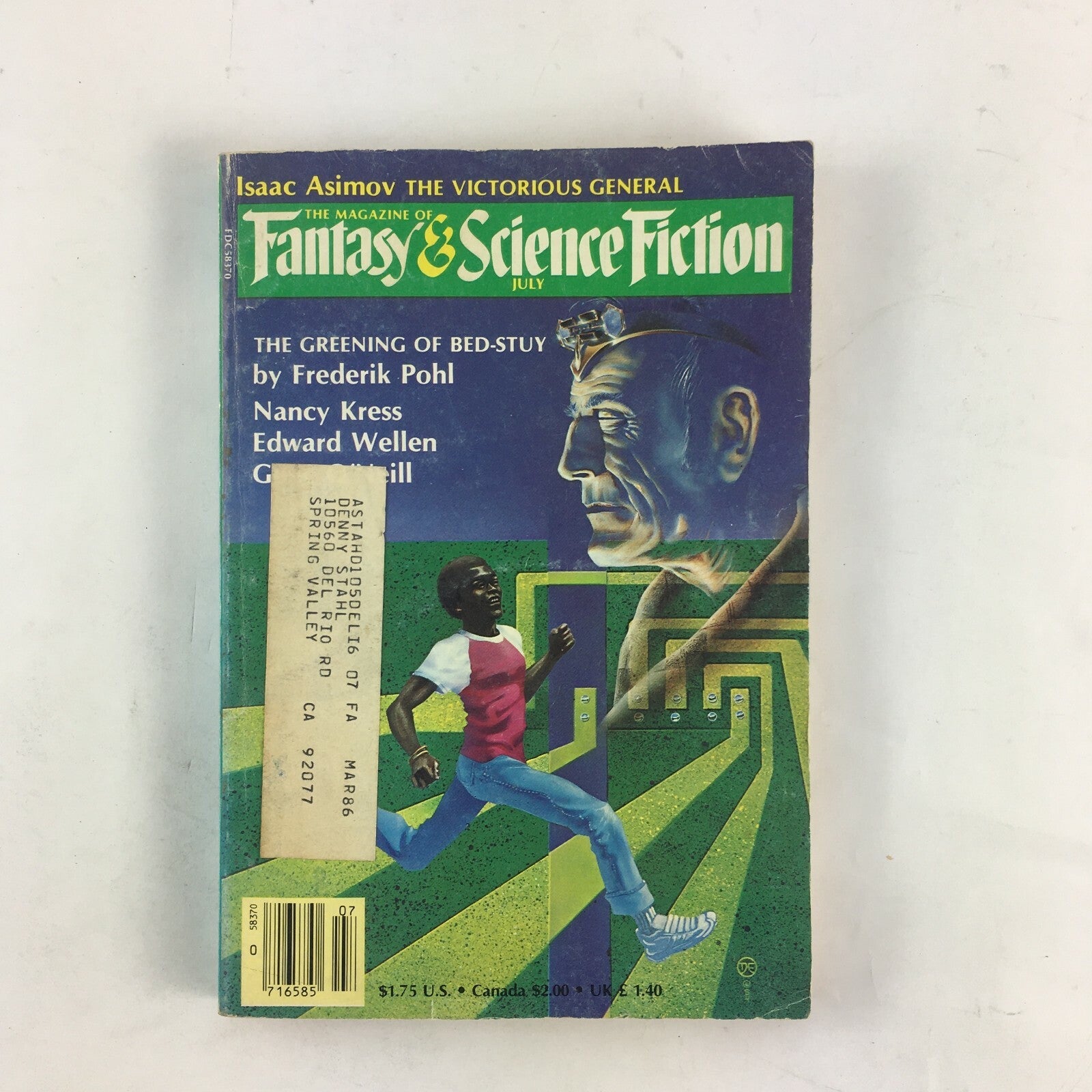 July Fantasy&Science Fiction Magazine The Greening of Bedstuy by Frederik Pohl