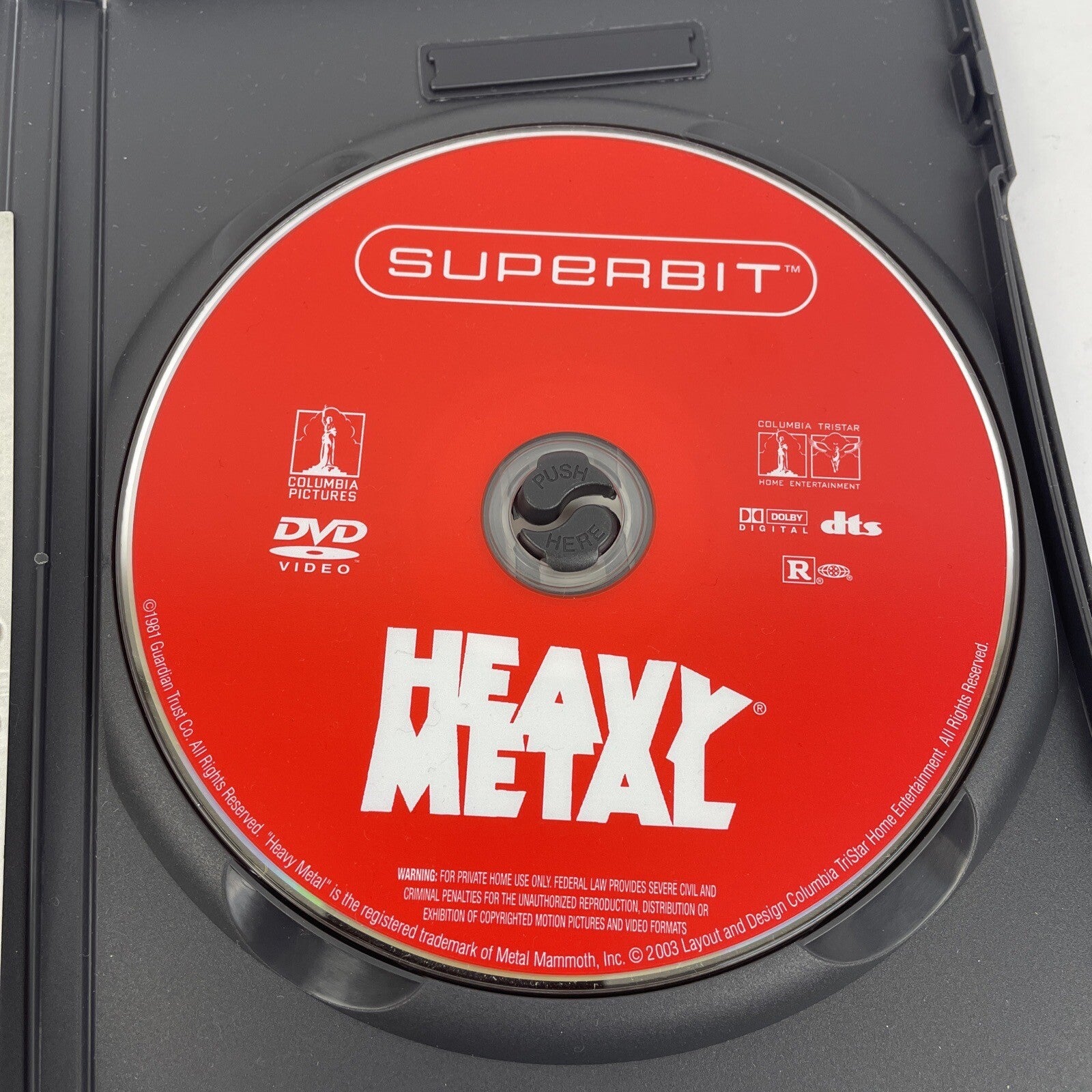 Heavy Metal (DVD Video 2003, Superbit) Columbia Tri-Star Rated R Mint Disc