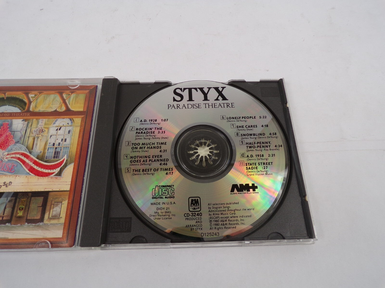 Styx Paradise Theater Lonely People She Cares Snowblind State Street Sadie CD#26