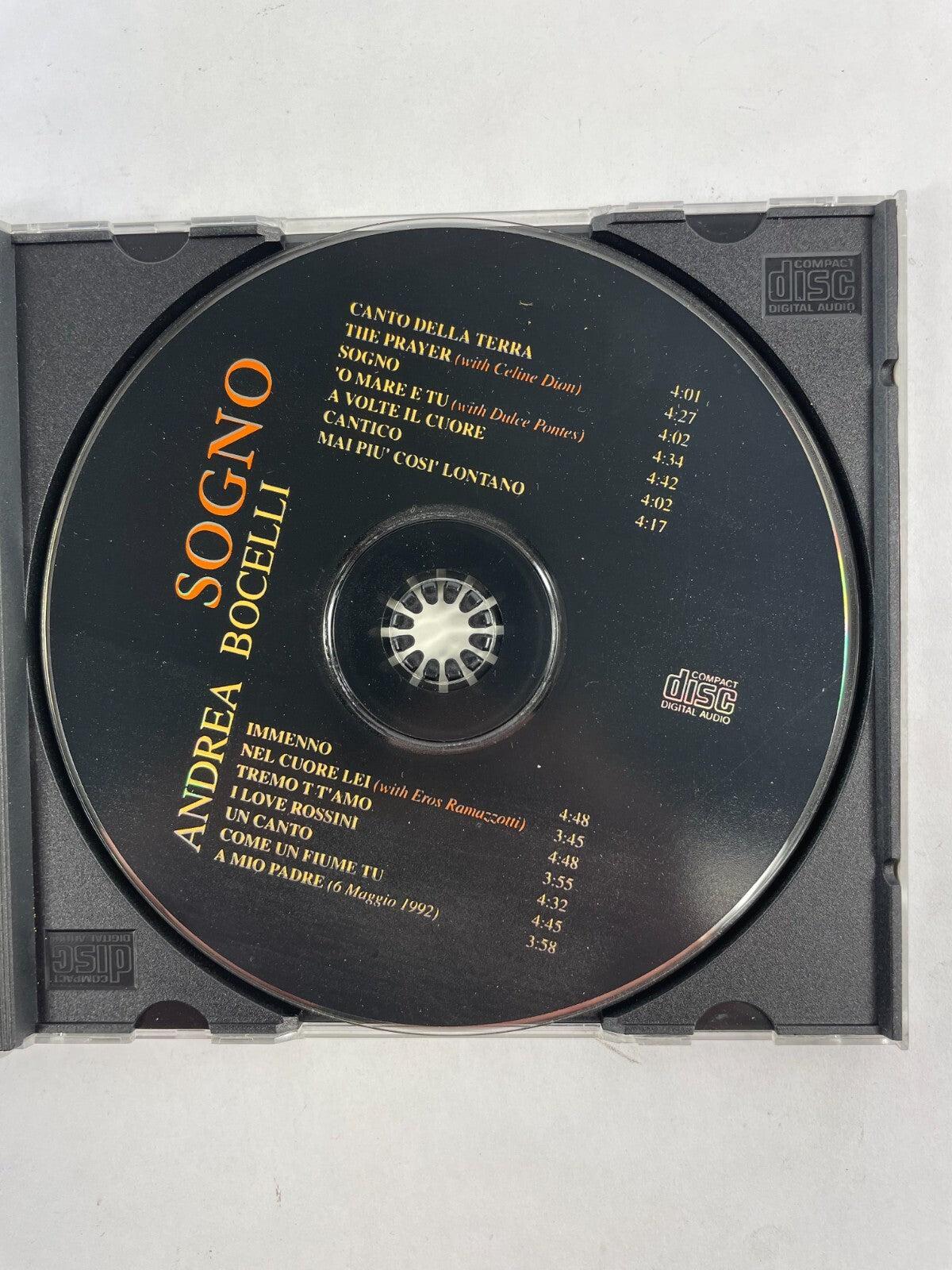 Andrea Bocelli Sogno Canto Della Terra The Prayer Sogno 'O Mare E Tu A VoltCD#72