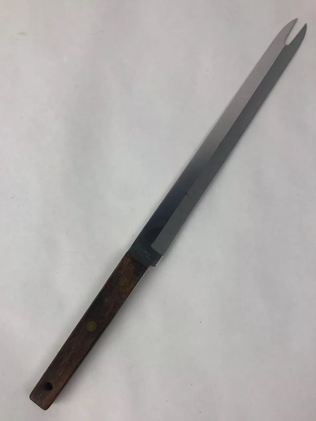 VERNCO Forked Tip Carving Knife / Serving Knife w/ 8” Blade ~ JAPAN