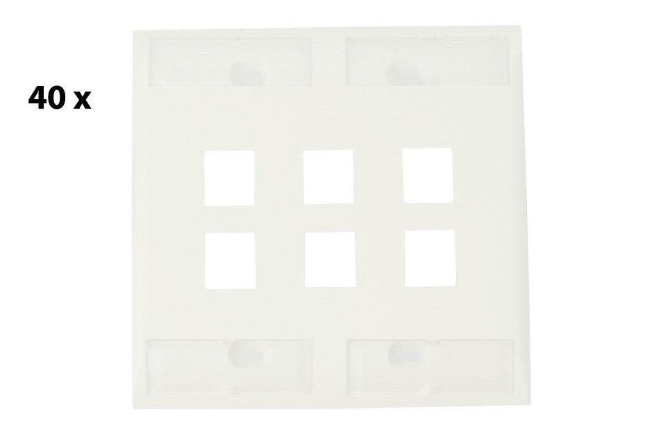LOT OF 40 COMMSCOPE Faceplate Kit 2-gang 6 port white 1-2111013-3