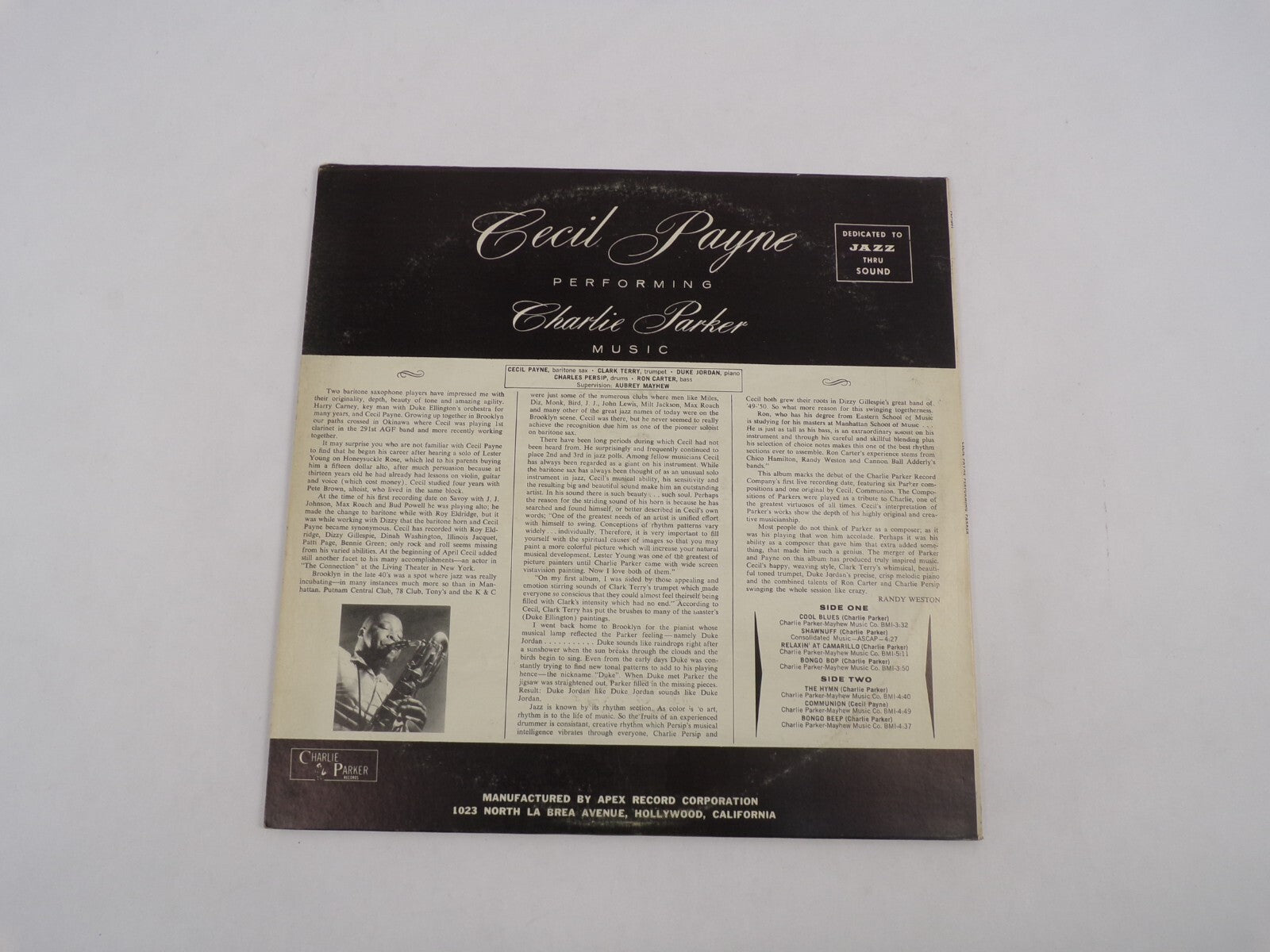 Cecil Payne Performing Charlie Parker Music Coal Blues Shawnuf Relaxin' At Camar