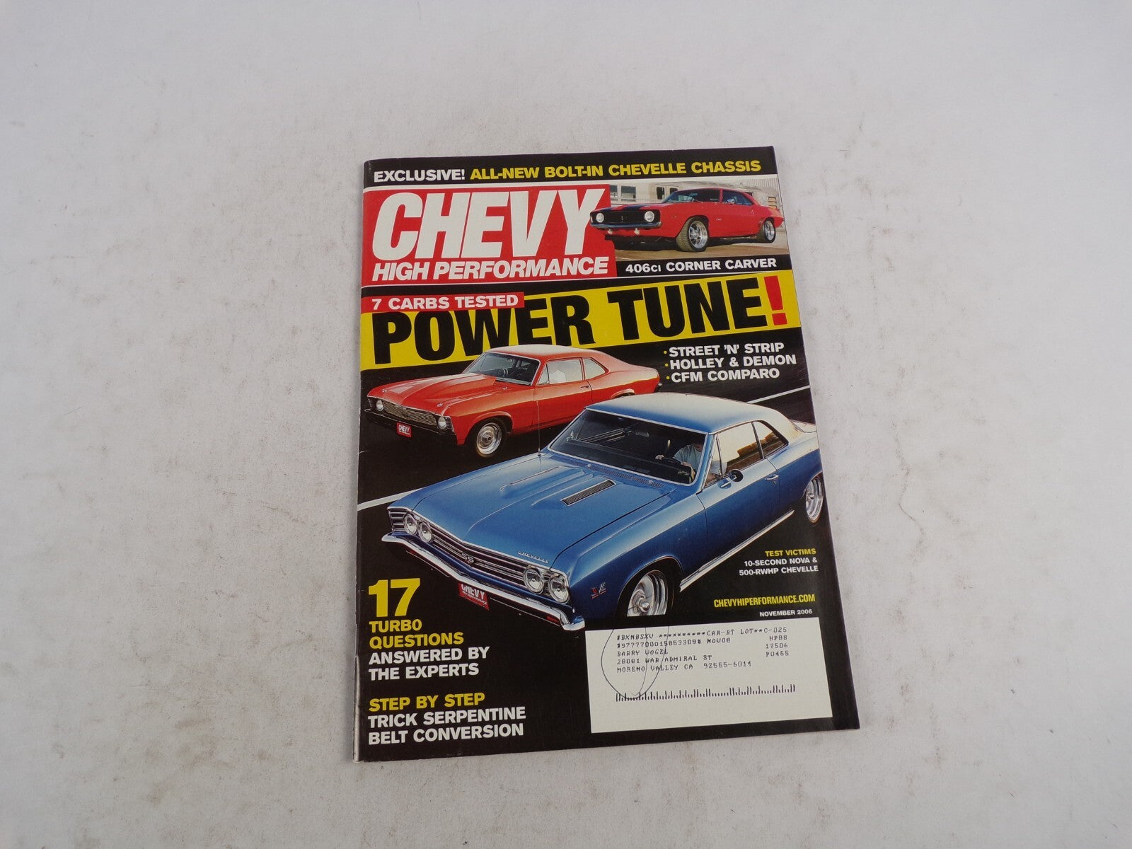 November 2006 Chevy High Performance 7 Carbs Tested Power Tune! Exclusive! All-N