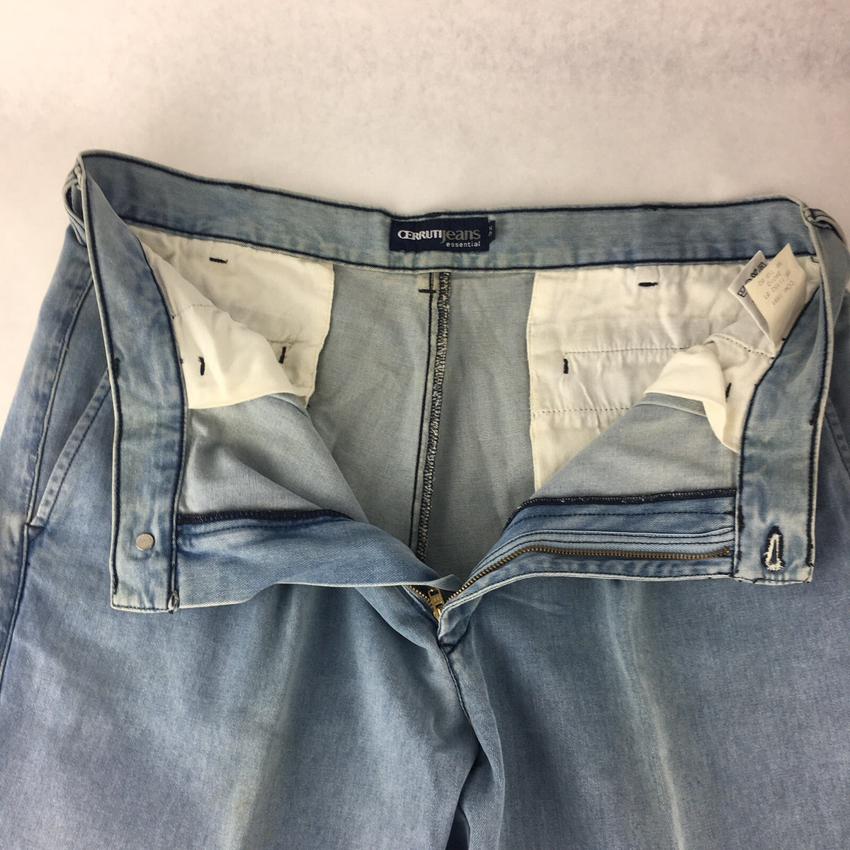 CERRUTI Essential Light Wash Blue Cotton Denim Mens Jeans Straight 52