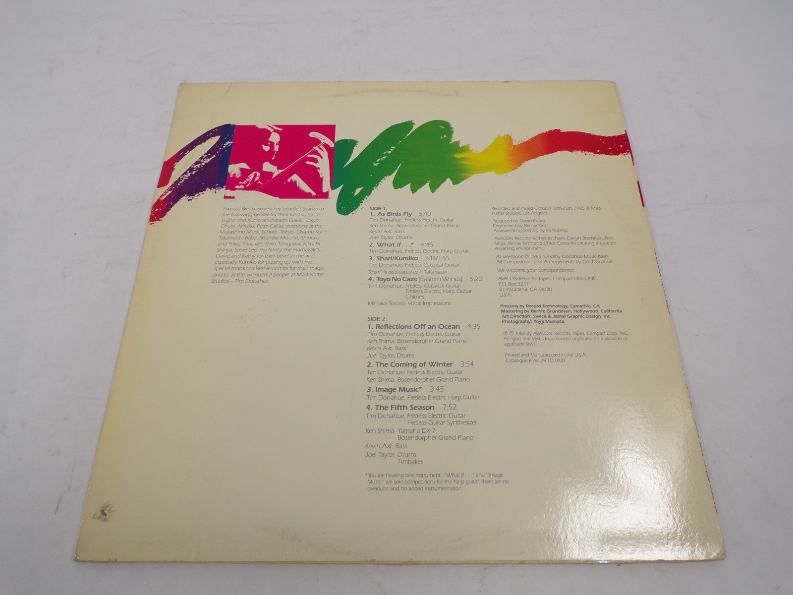 The FIfth Season Timothy Donahue David Evans All Selections Stereo Vinyl Record