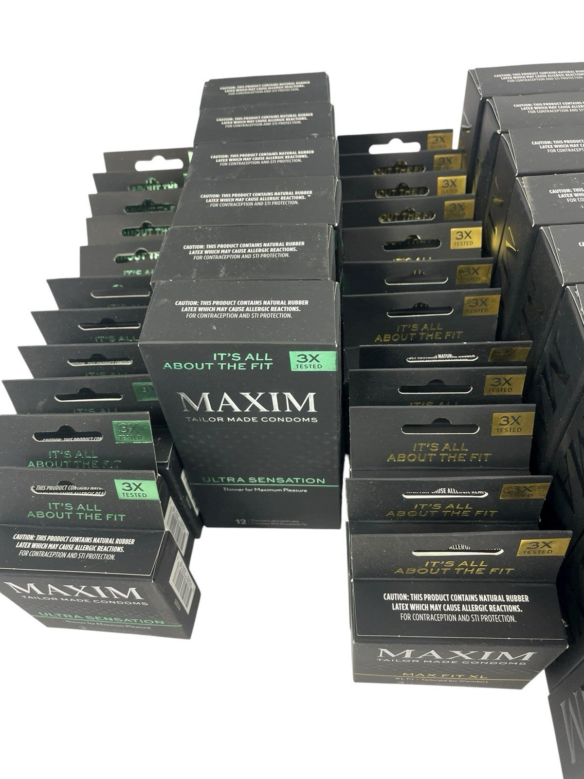 Lot of 561 MAXIM Lubricated Latex Condoms PRO FIT XL ULTRA 3-12C. Boxes EXP 5-26