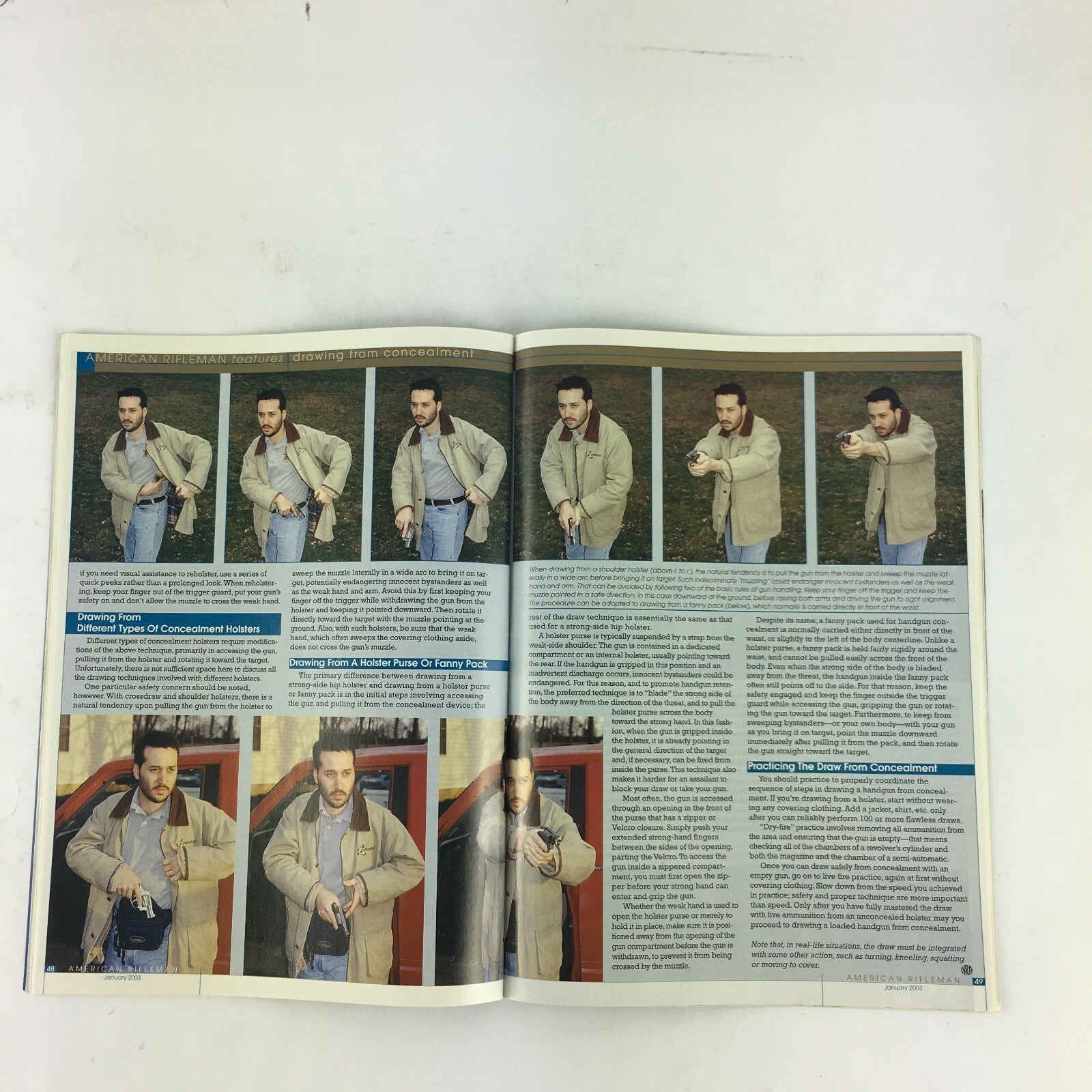 January 2003 American Rifleman Magazine Mastering the Draw From Concealment