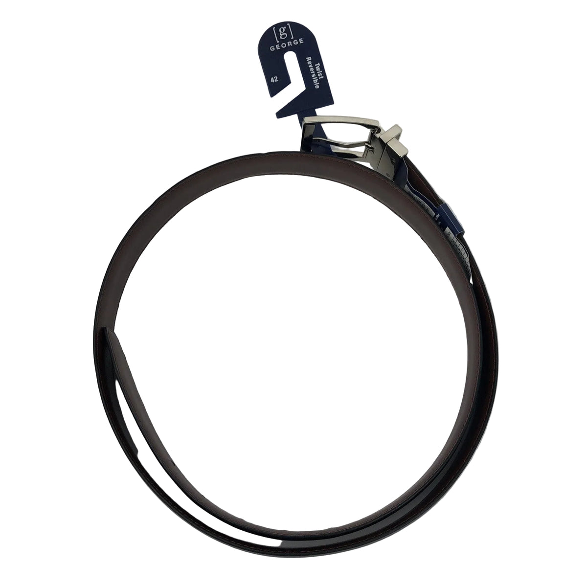 George reversible black brown genuine leather belt size 42 brand new