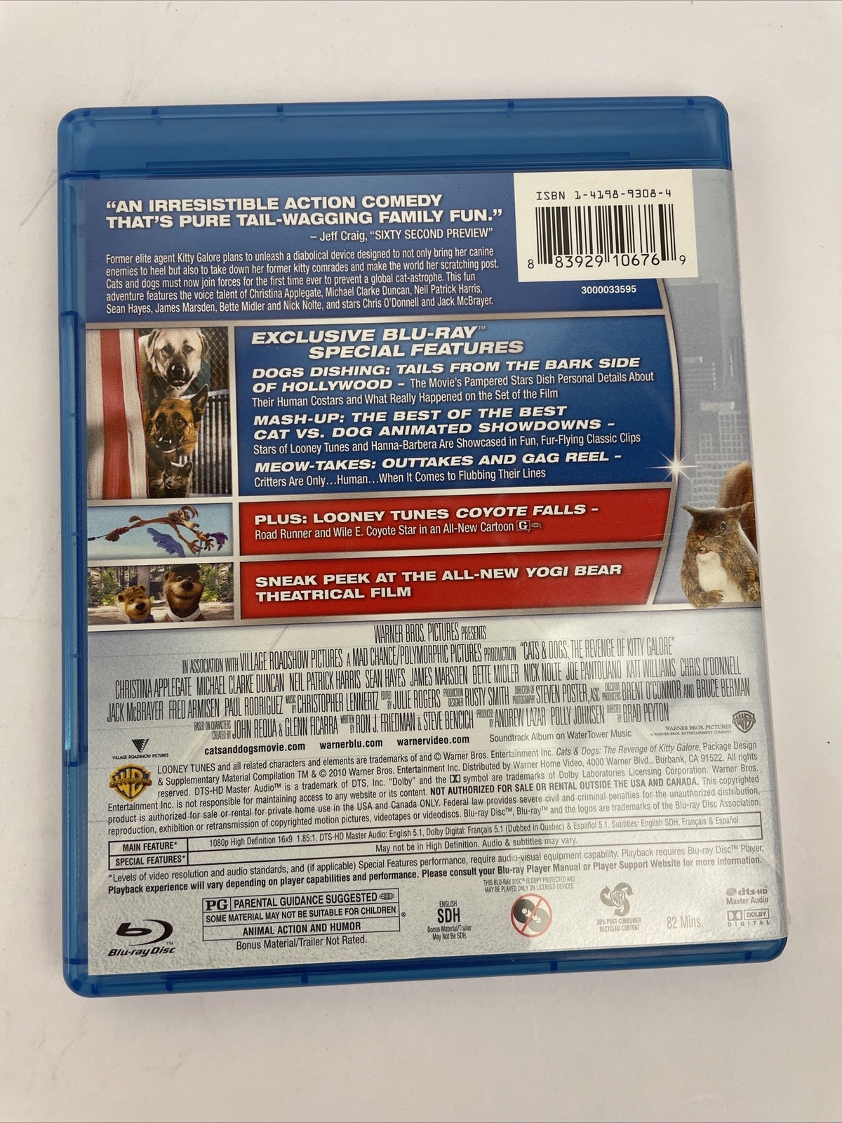 Cats & Dogs : The Revenge of Kitty Galore (Blu-ray DVD Combo, 2010) Mint Discs