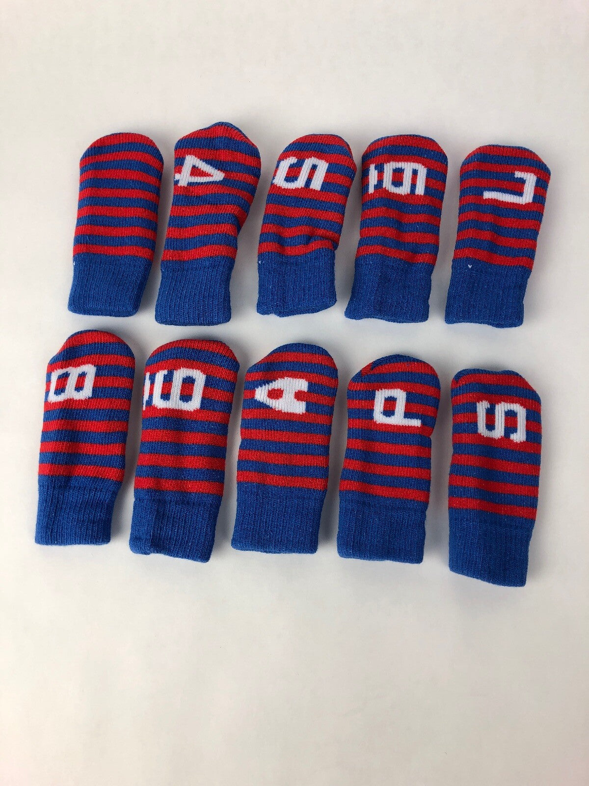 Forbos FBSIC-F 10 piece golf iron head covers blue red stripe set