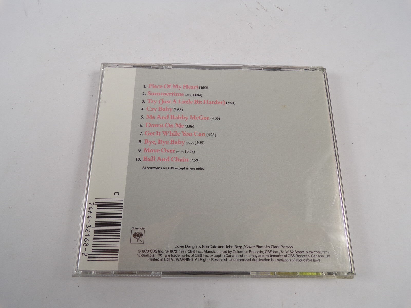 Janis Joplins Greatest Hits Summer Time Ball And Chain Cry Baby You Can CD#48