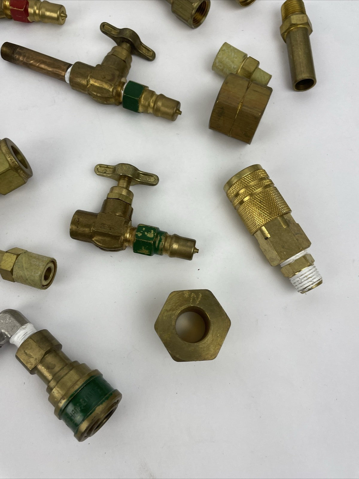 Campbell Hausfeld brass couplers ball valves connections lot steampunk