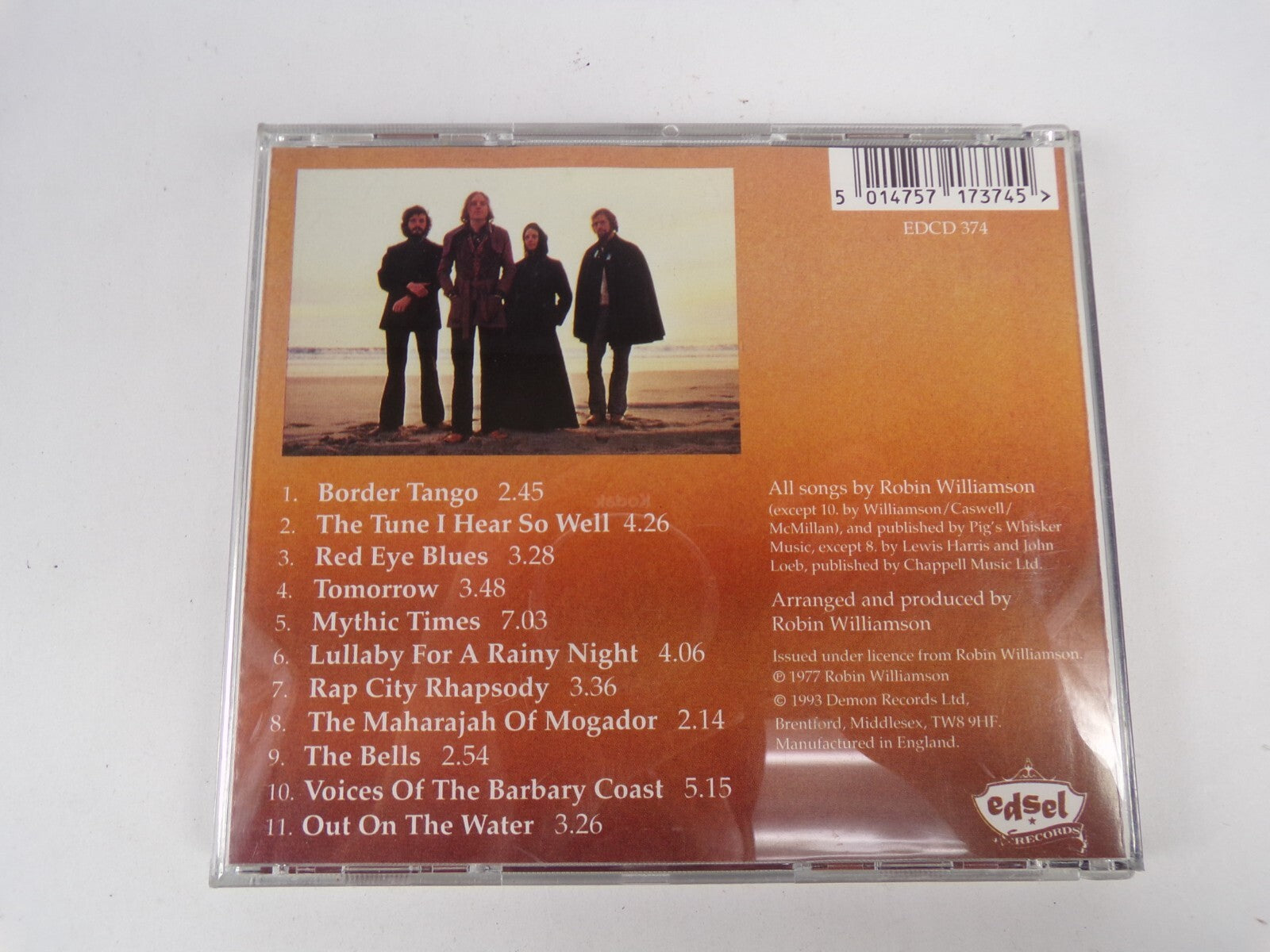 Robin Williamson Journeys Edge Edsel EDCD 374 Border Tango Red Eye Blues CD #21
