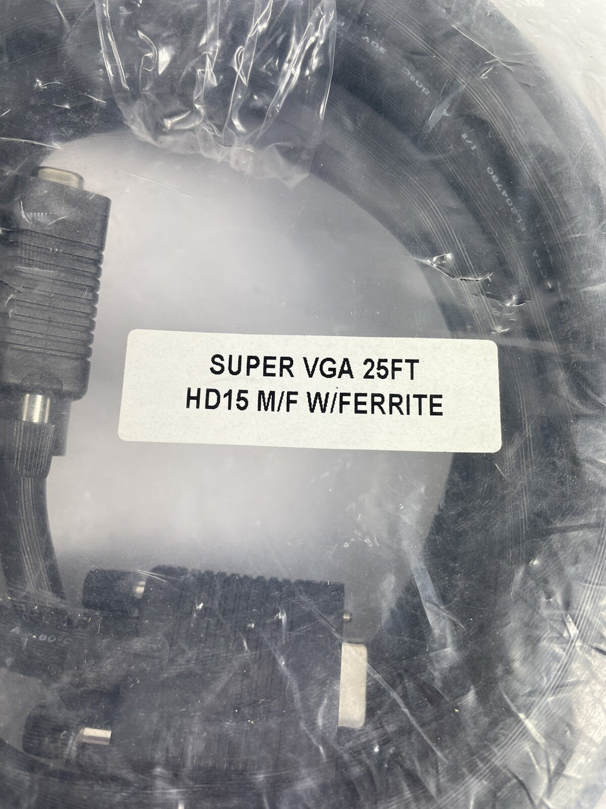 25 Ft Super VGA SVGA HD15 Video Extension Cable Cord 28 AWG TV PC MAC Mon M/F