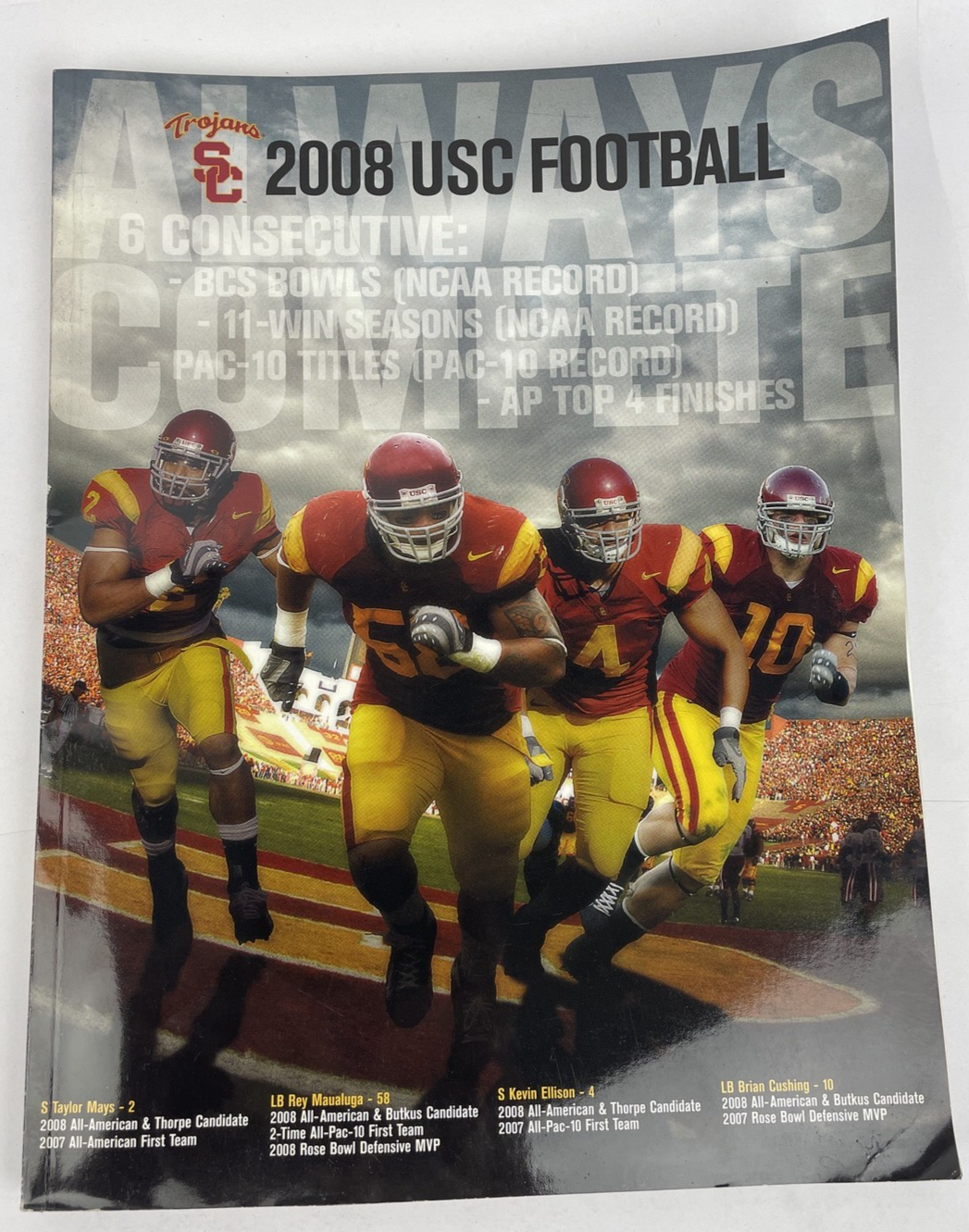 USC Trojans Football 2008 Media Guide Taylor Mays Rey Maualuga Brian Cushing
