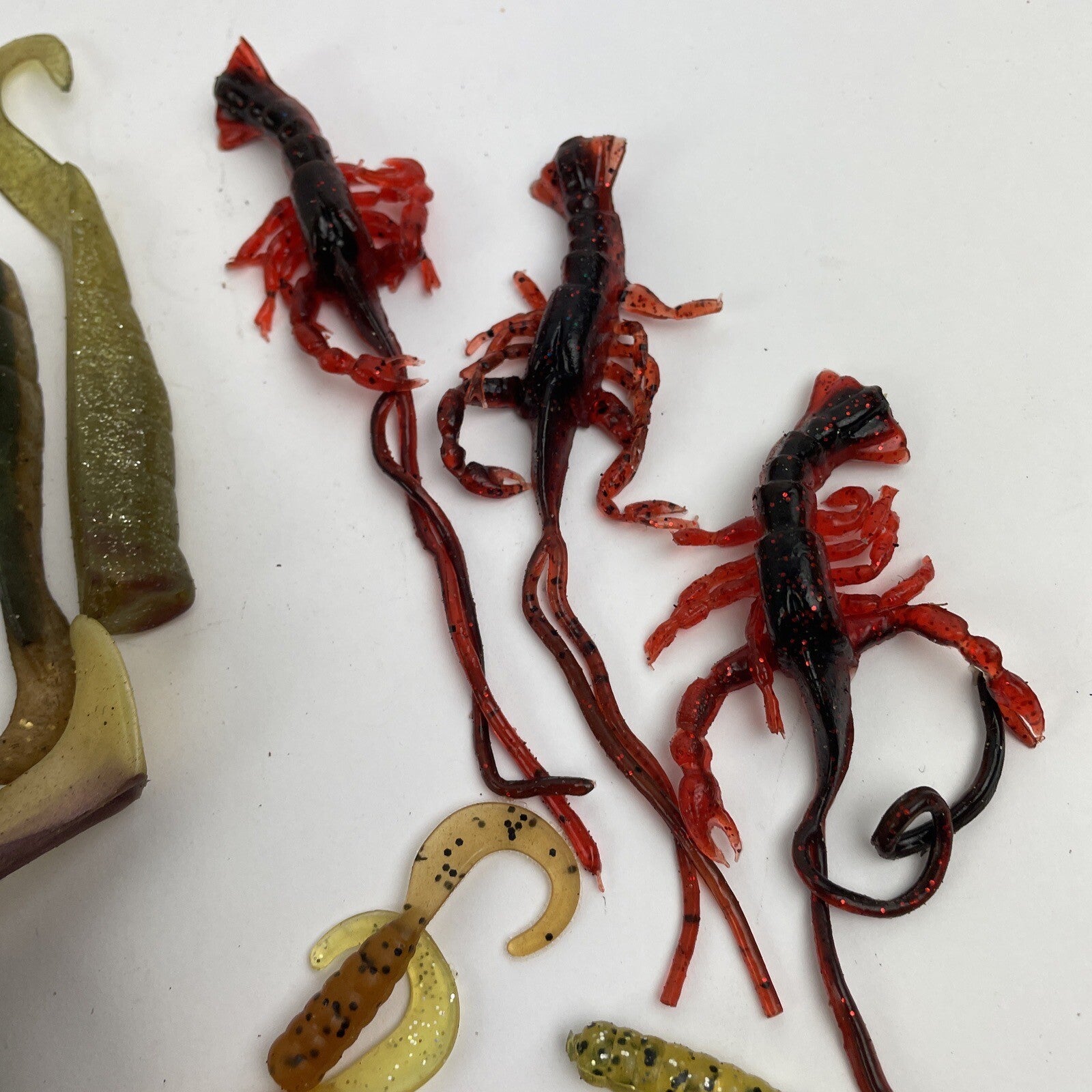 Huge Lot Bass Fishing Soft Lure - Worms Minnows Jig Grub Fishtrap Plastic Rubber