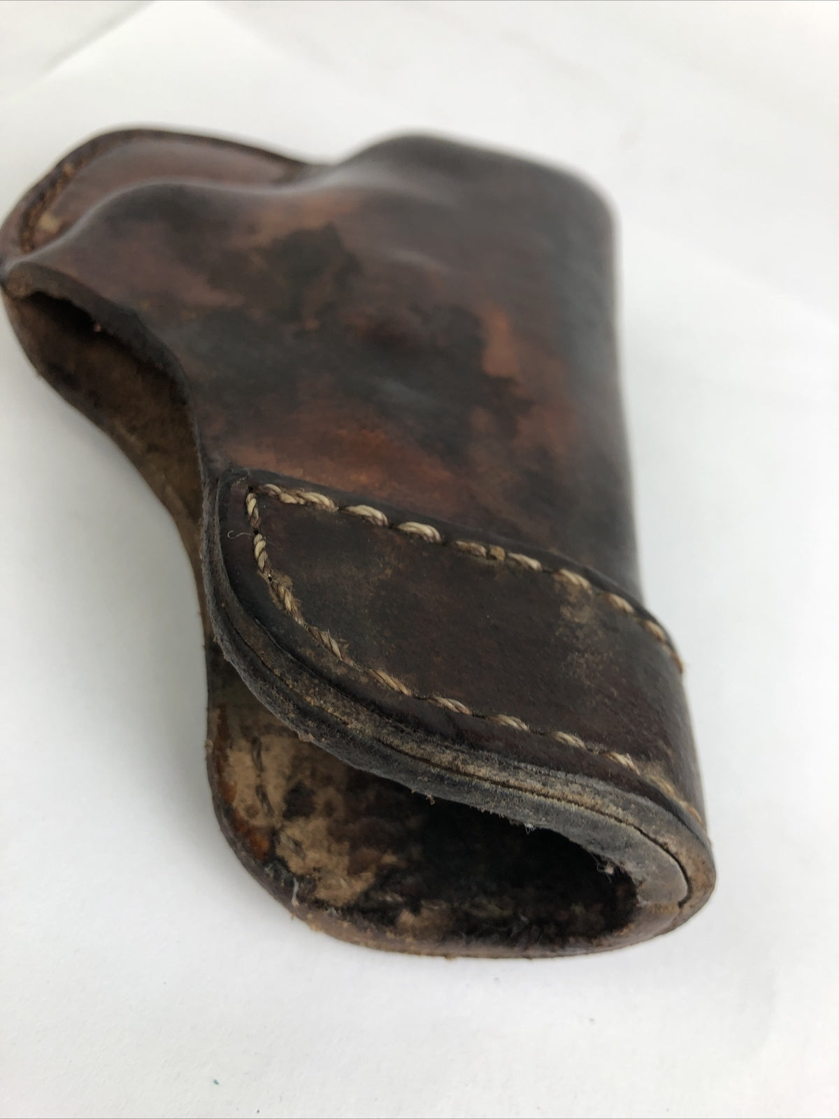 Vintage Outback Leather Pistol Holster w Metal Belt Clip - LOOK
