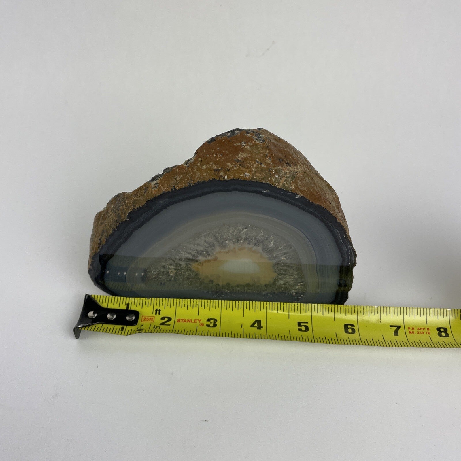 FABULOUS BRAZILIAN POLISHED BLUE LACE AGATE GEODE 5.5" x 4" x 2.5" 3lbs LOOK