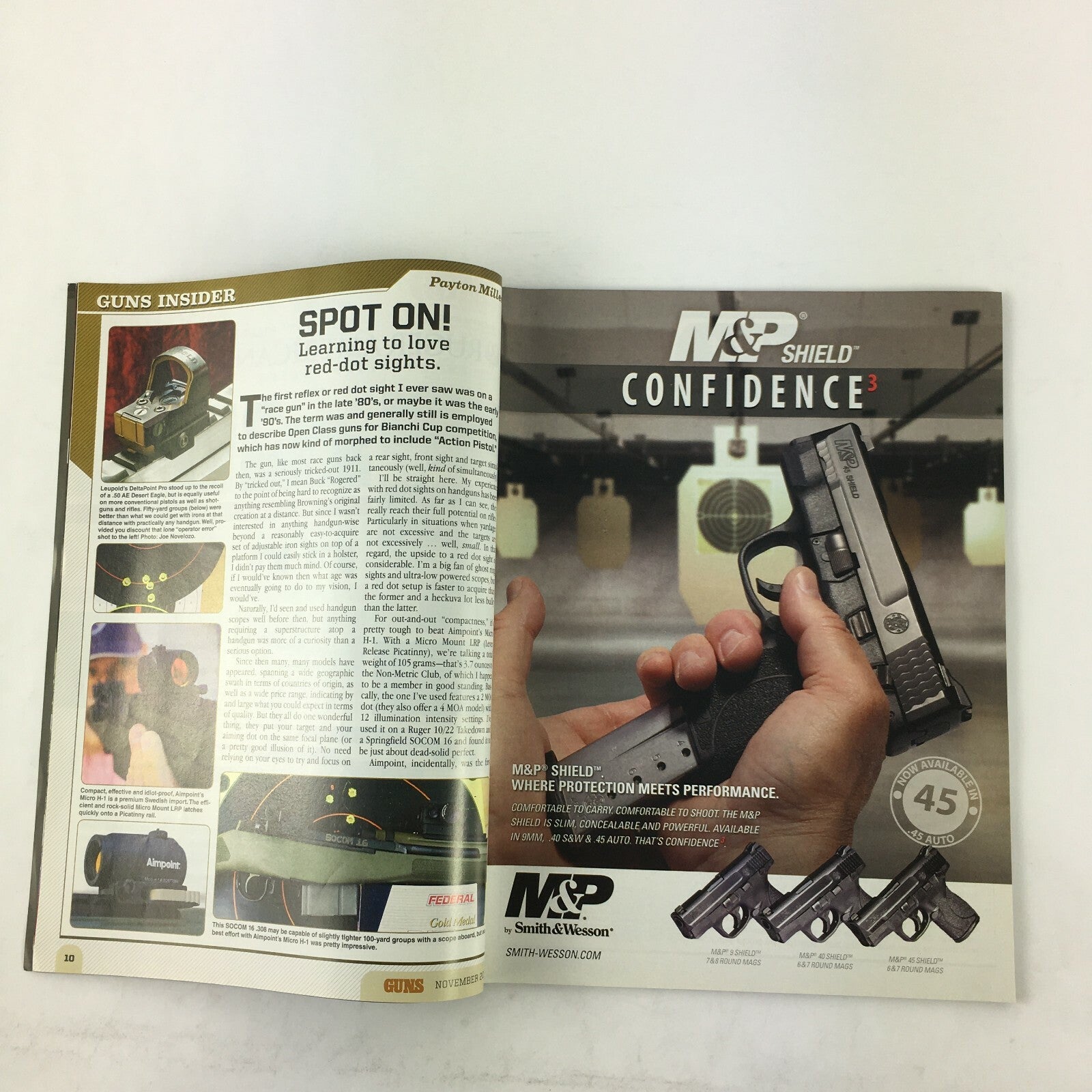 November 2016 Guns Magazine Amethyst Ultra II .45 Micro Carry .380 M320 Pump