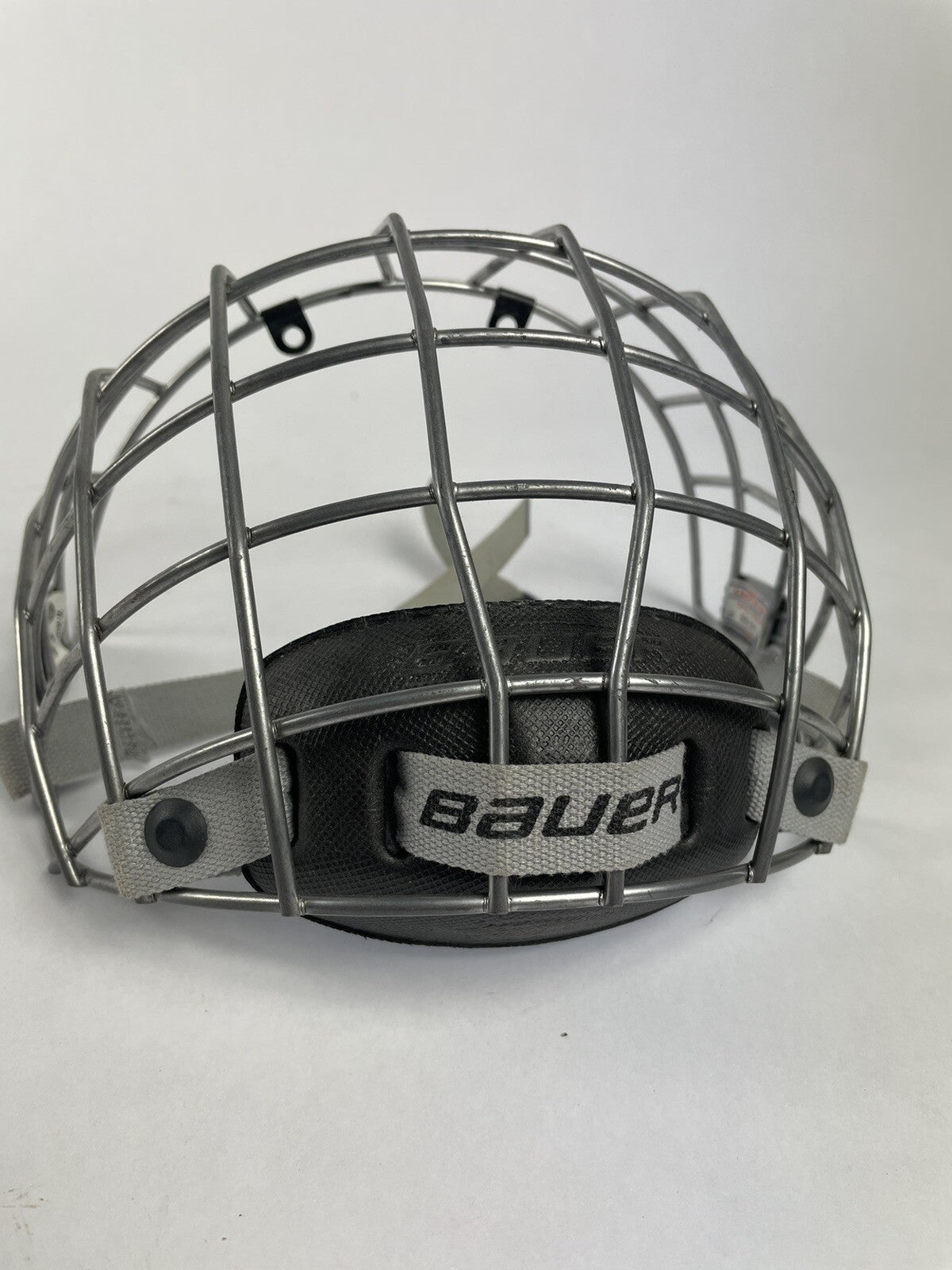 NIKE BAUER TRUE VISION II FM4500 S SMALL CAGE FACEMASK GRAY CHIN CUP STRAPS