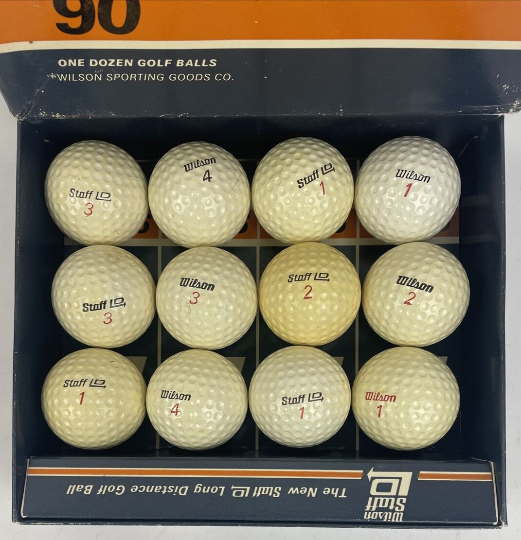 12 OEM Wilson LD 90 long distance golf balls vintage one dozen with original box