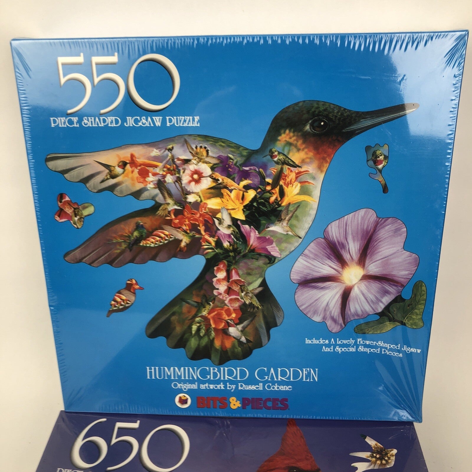 2 x NEW Russell Cobane CARDINAL COURTSHIP Hummingbird Jigsaw Puzzle 650 Pc 20x27