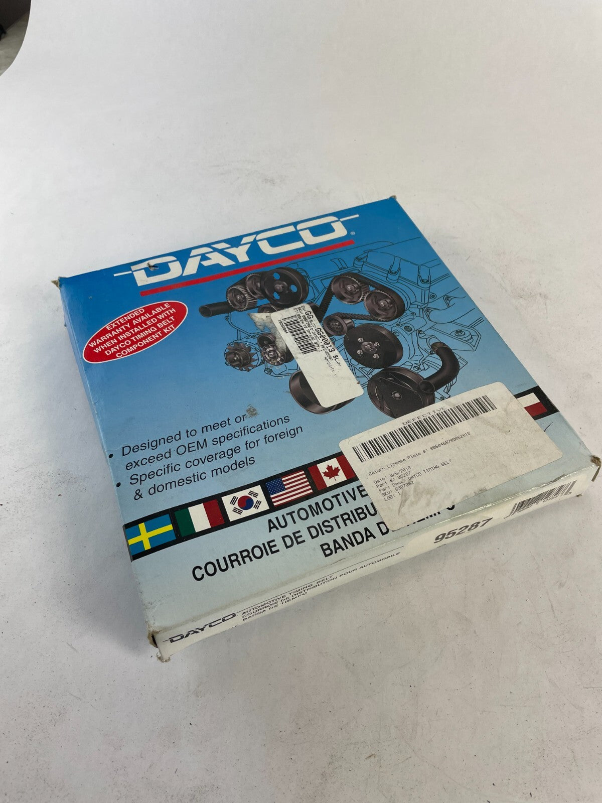 Dayco 95287 timing belt OEM automotive engine timing belt replacement A11 precision rubber belt