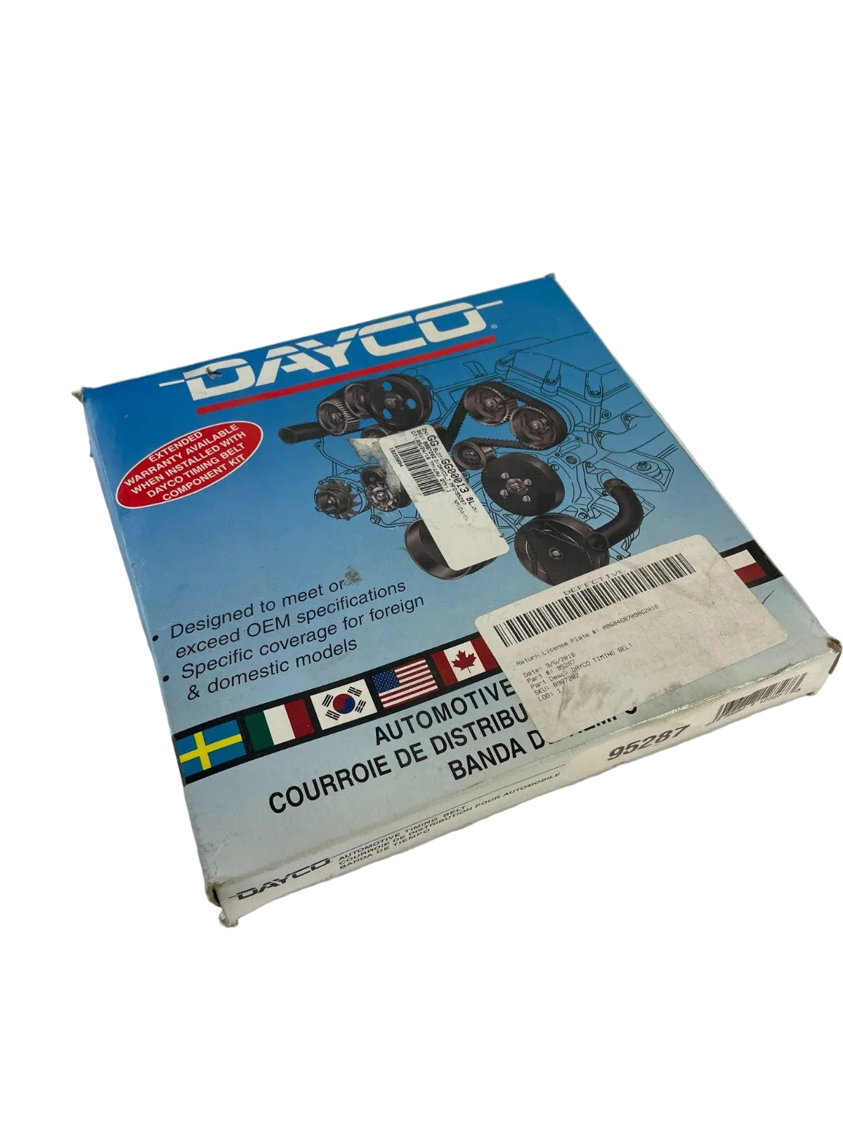Dayco 95287 timing belt OEM automotive engine timing belt replacement A11 precision rubber belt