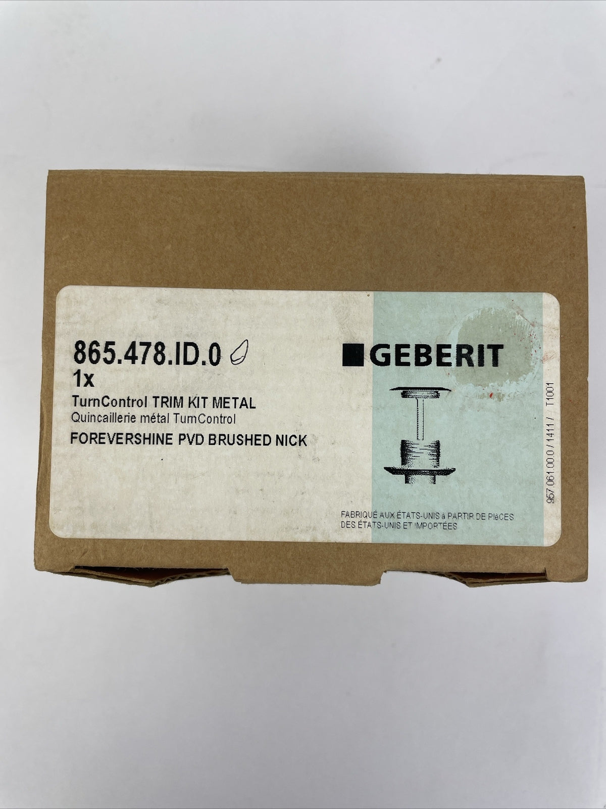 1 x Geberit 865.478.ID.0 TurnControl Trim Kit Brushed Nickel FOREVERSHINE NOS