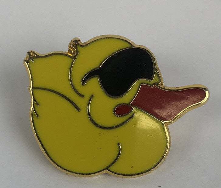 Great American Duck Race Rubber Ducky Enamel Lapel Pin w/ Sunglasses - VGC LOOK