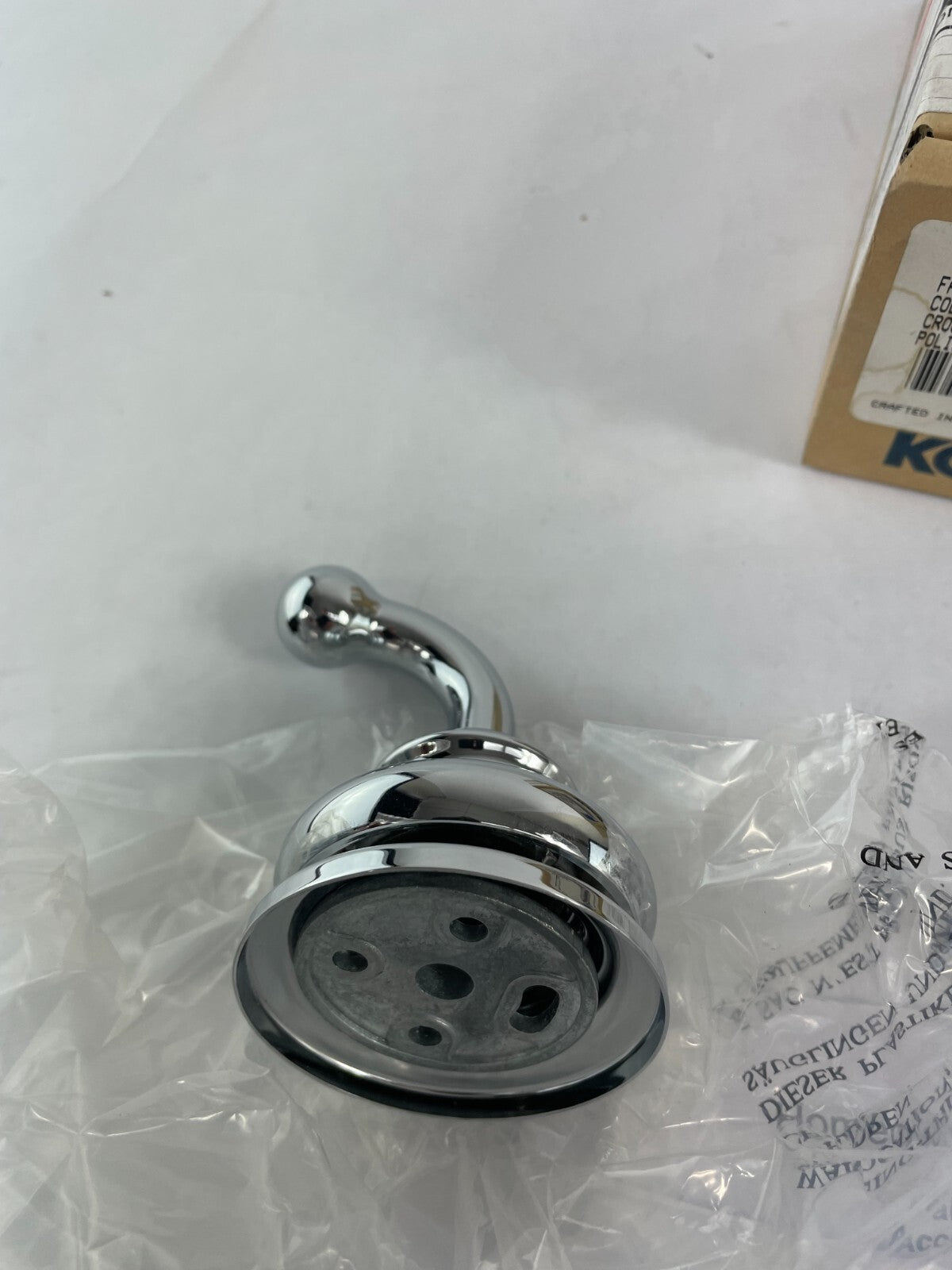 Kohler Fairfax 12156-CP polished chrome bathroom robe hook