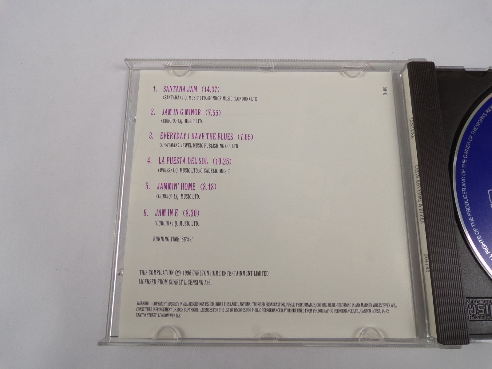 Santana Latin Rhythms & Blues Santana Jam Jam In G Minor Jam In E CD#22