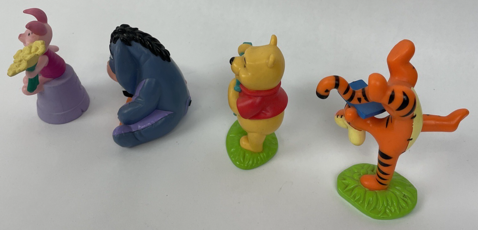 Winnie The Pooh Mini Small Figures Piglet, Tigger, Eeyore Lot Of 4 Topper