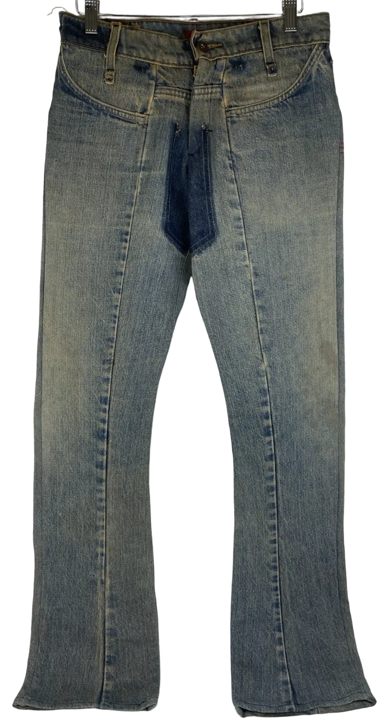 e label x Levis Reconstructed Denim Jeans 26 x 32 low Rise Designer Fashion Wear