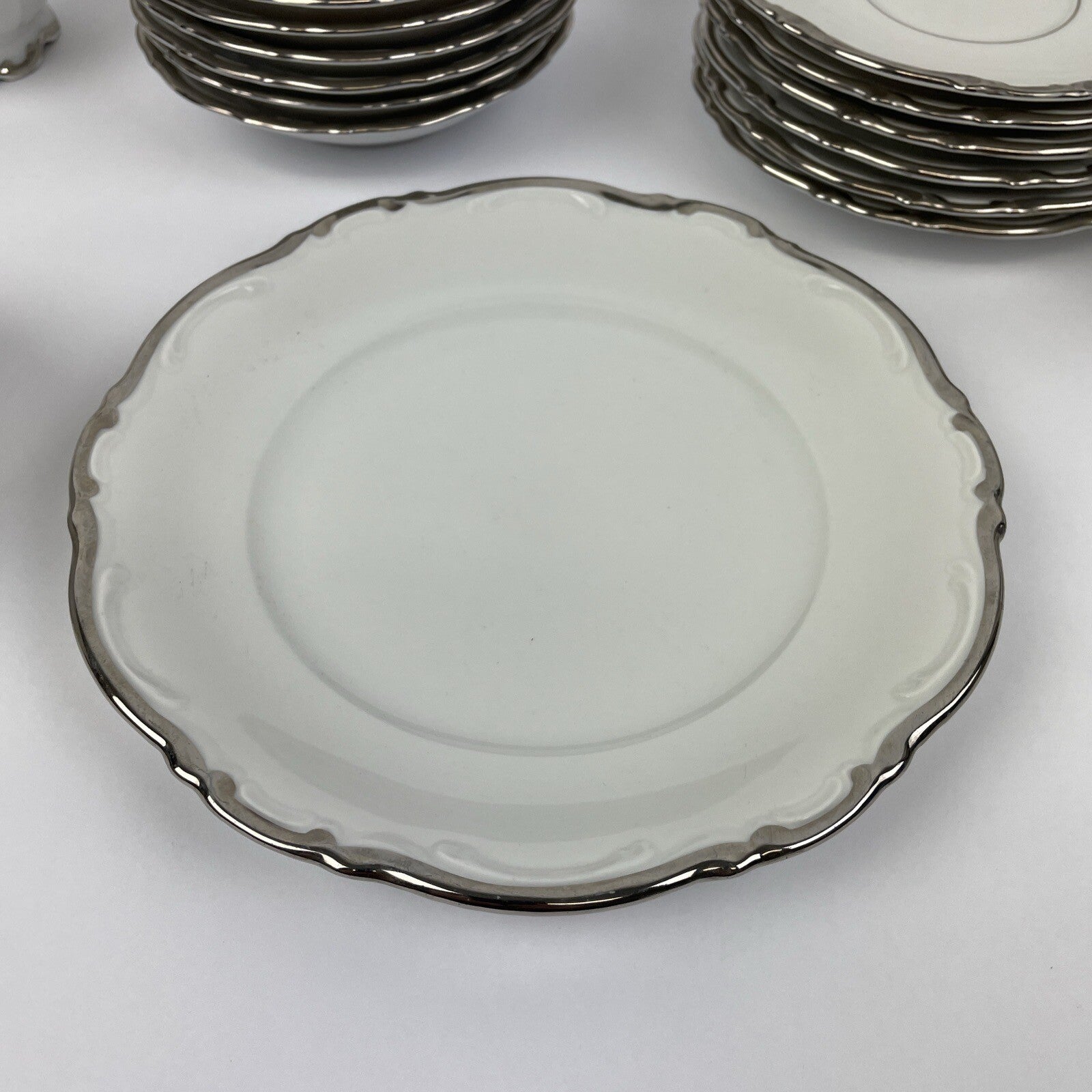 Lot 16 x Mitterteich Z & Co. Bavaria Silver Lark Bowls Plates Tea Cup Elegance